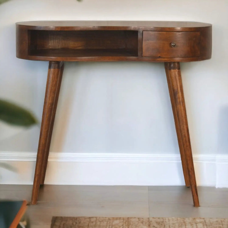 Rounded Writing Desk - Chestnut by HouseOfZazla