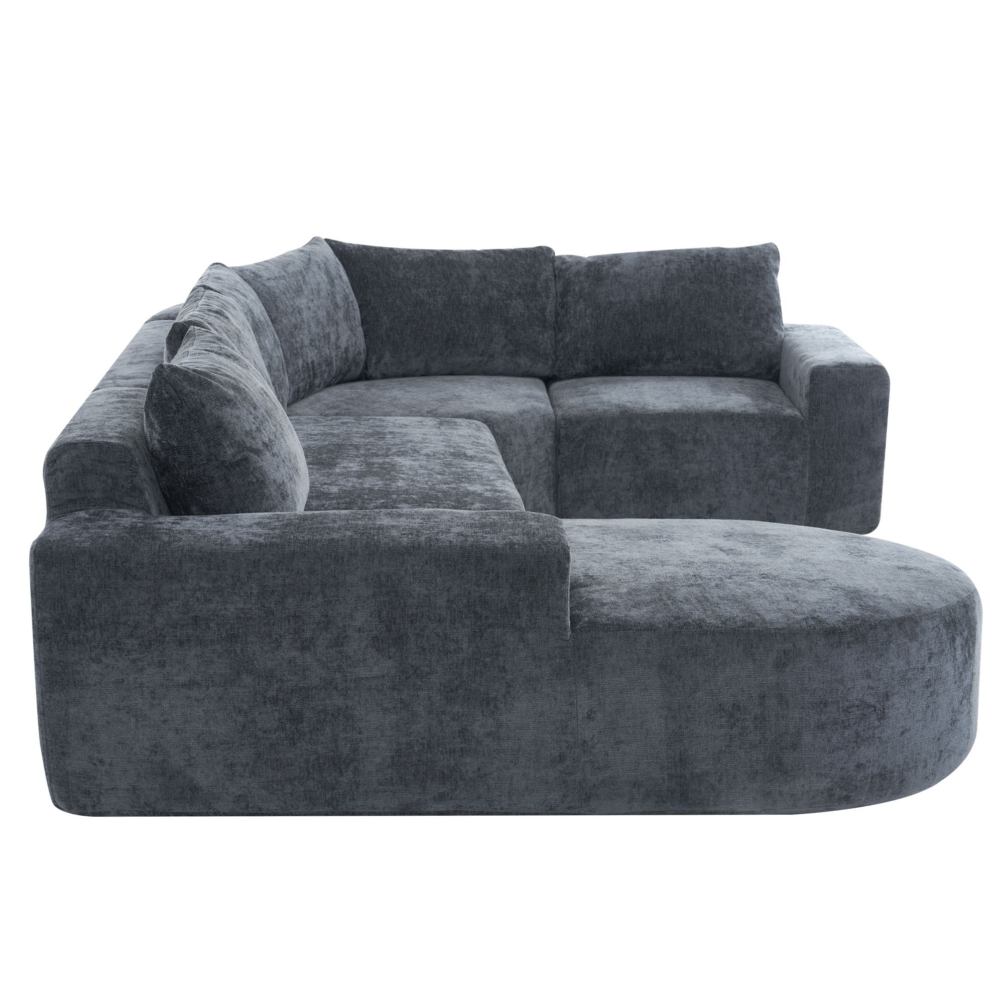 Modular Cloud Sectional Sofa Set, U-Shaped Upholstered Couch With Deep Seat by HouseOfZazla