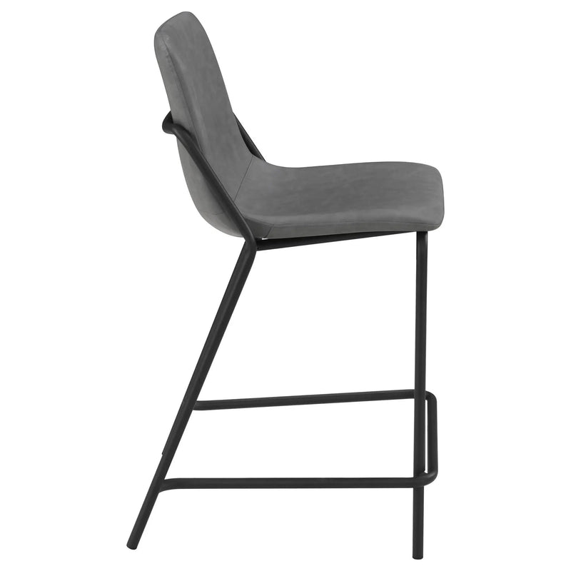 Counter Height Stools With Footrest (Set of 2) - Gray / Black by HouseOfZazla