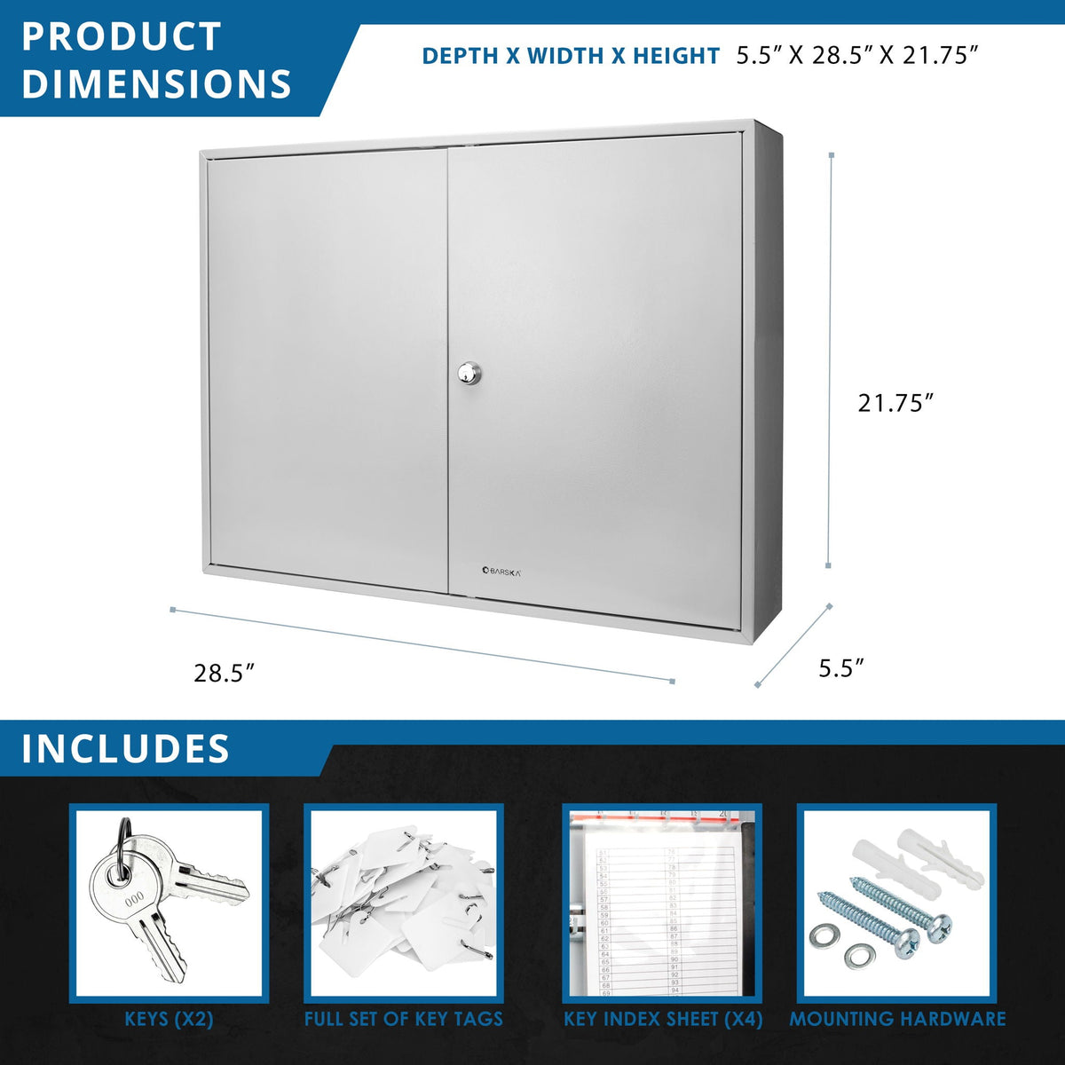Adjustable Key Cabinet with Lock - Multiple Sizes, Gray or Black, photo 39 of 40