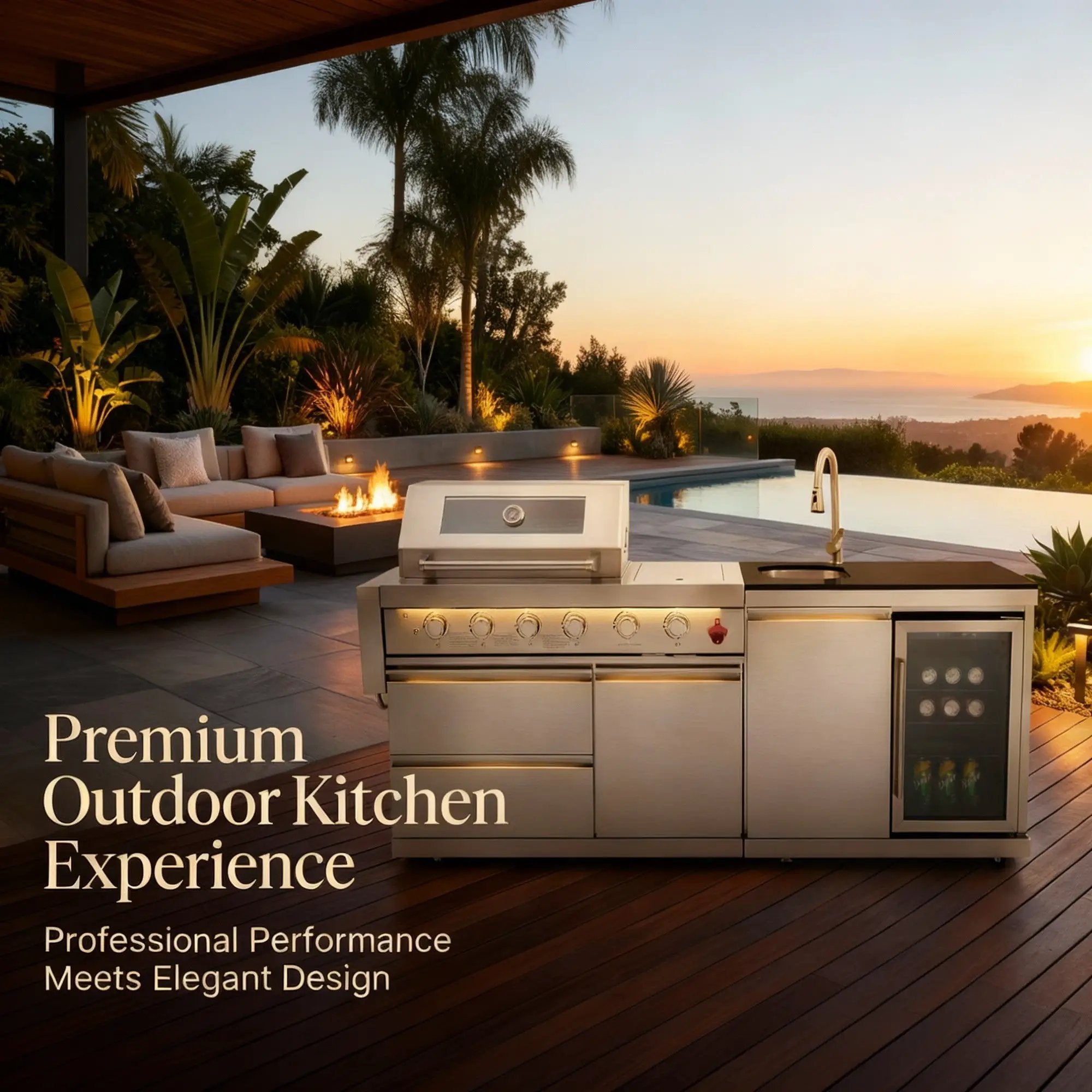 84-Inch Deluxe Stainless Steel Outdoor Kitchen Barbecue Island Grill by HouseOfZazla