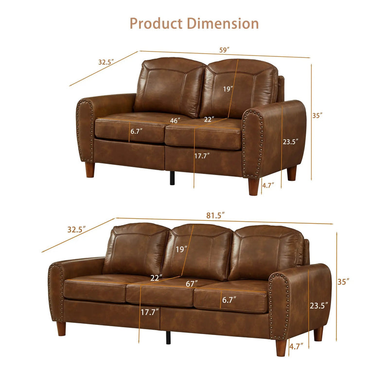 Breathable Faux Leather Sofa For Living Room by HouseOfZazla