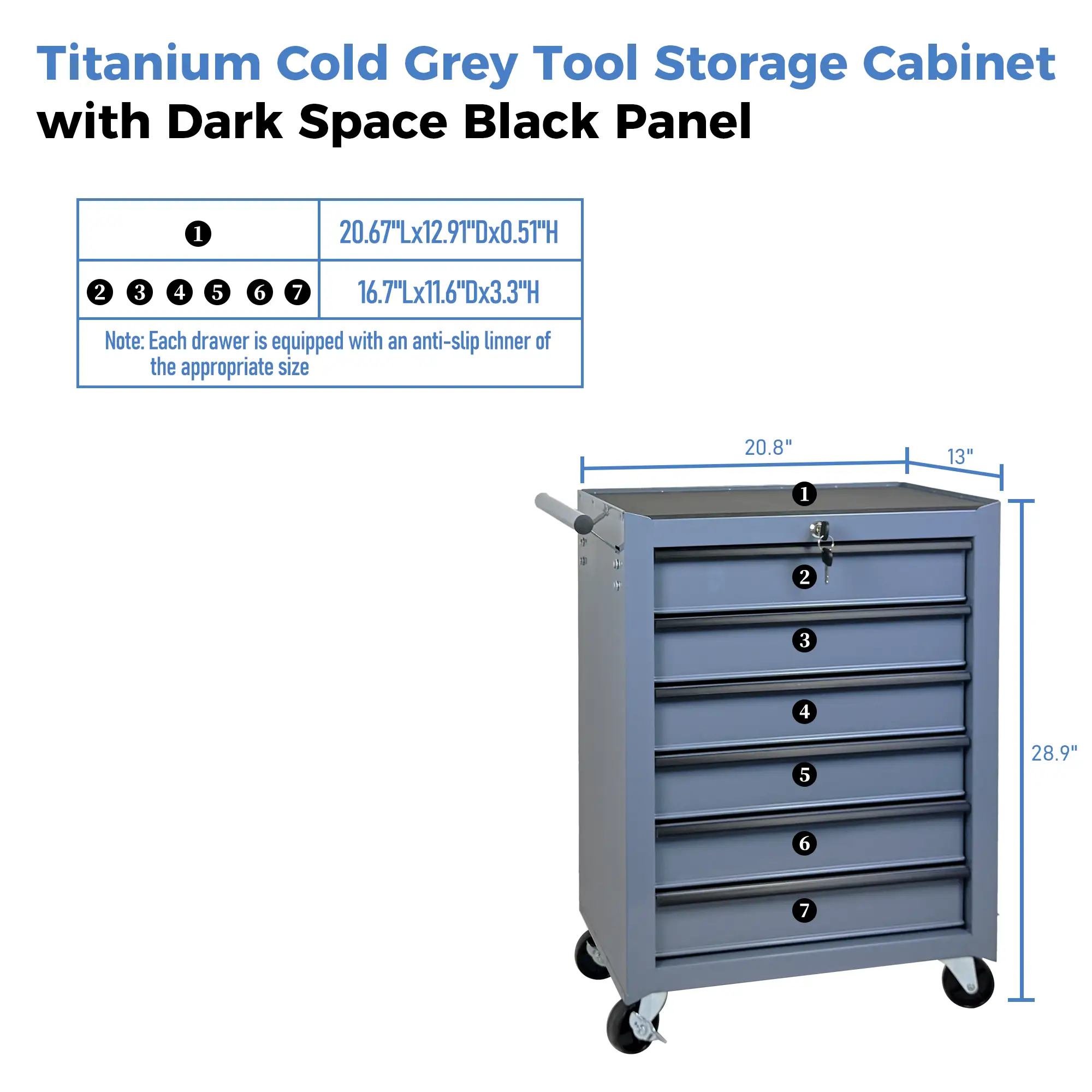 Rolling Metal Tool Chest with 6 Drawers by HouseOfZazla