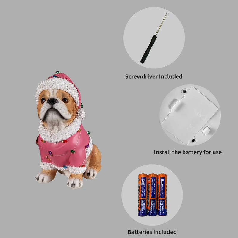 Christmas Pug Statue, Holiday Dog Figurine by HouseOfZazla