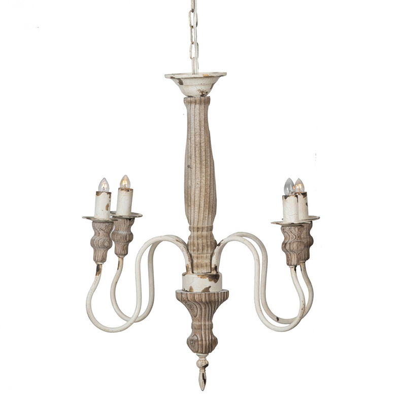 Cream White 4 Light Chandelier with Adjustable Chain - Bulb Not Included, photo 3 of 4