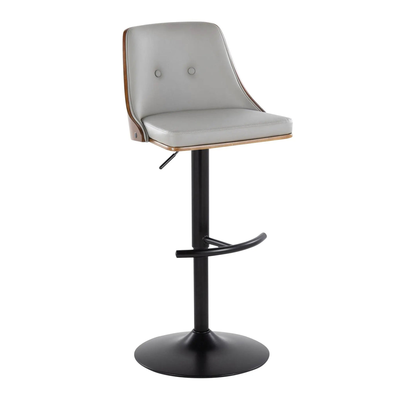 Gianna - Mid Century Modern Adjustable Barstool, Swivel With Rounded T Footrest (Set of 2) by HouseOfZazla