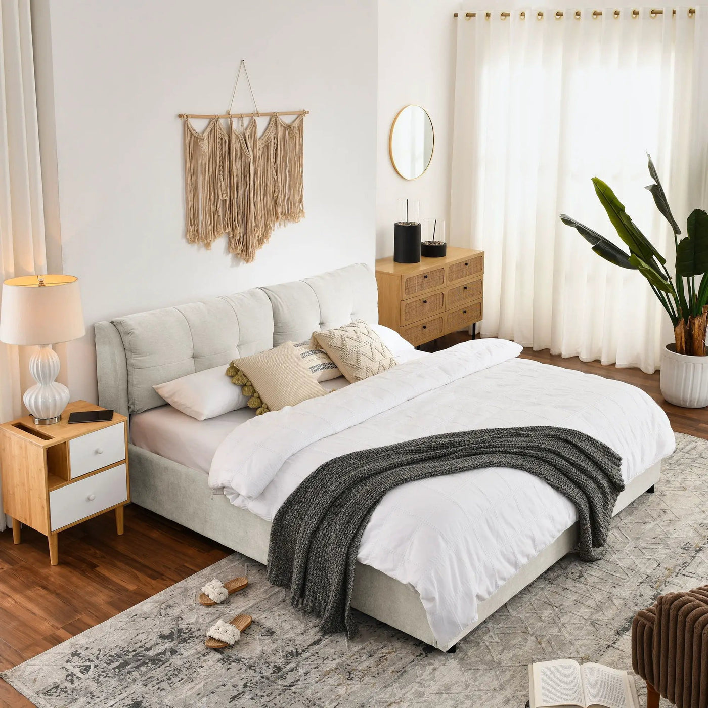 Storage Upholstered Hydraulic Platform Bed With Integrated Headboard by HouseOfZazla