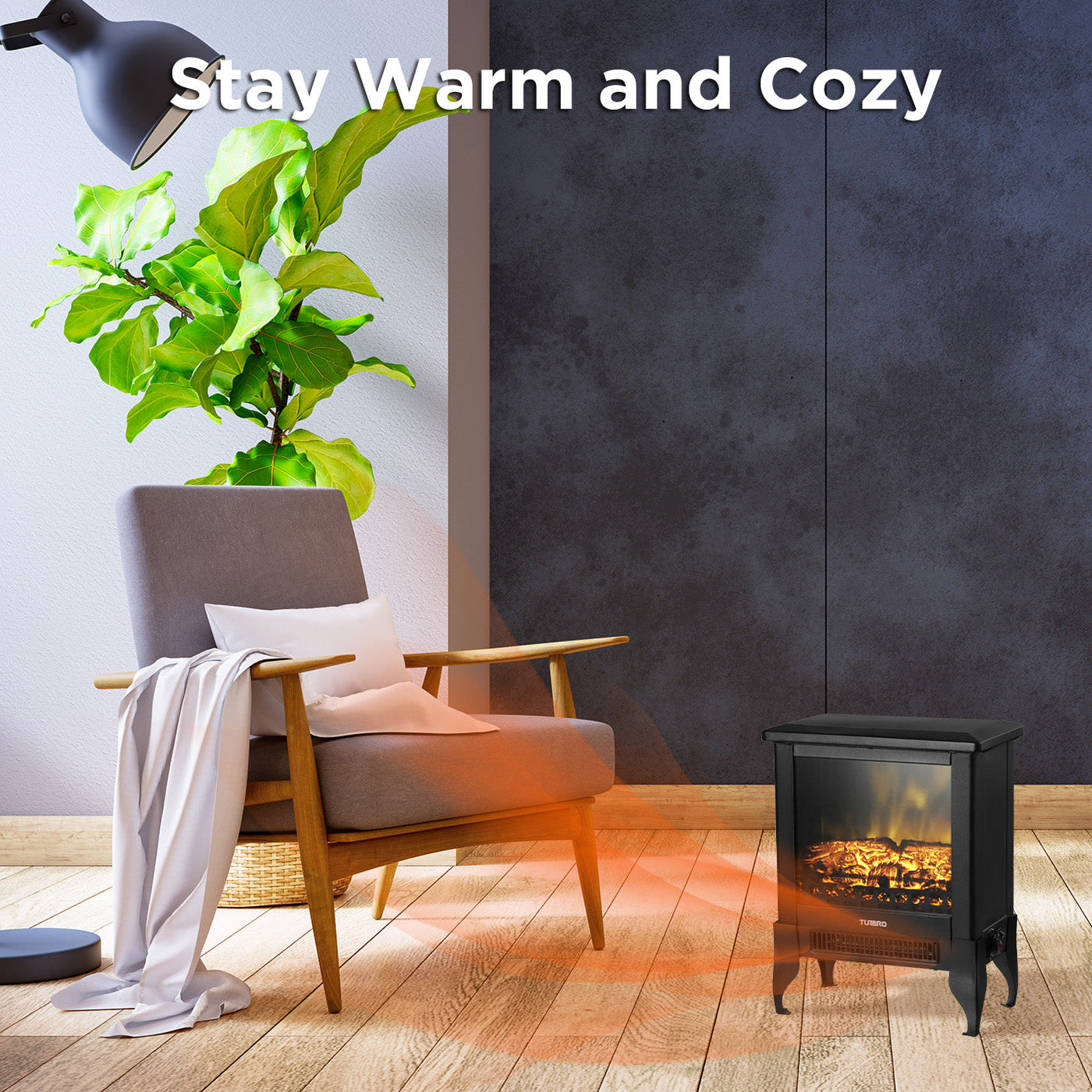 Suburbs TS17 Electric Fireplace Stove Heater by TURBRO