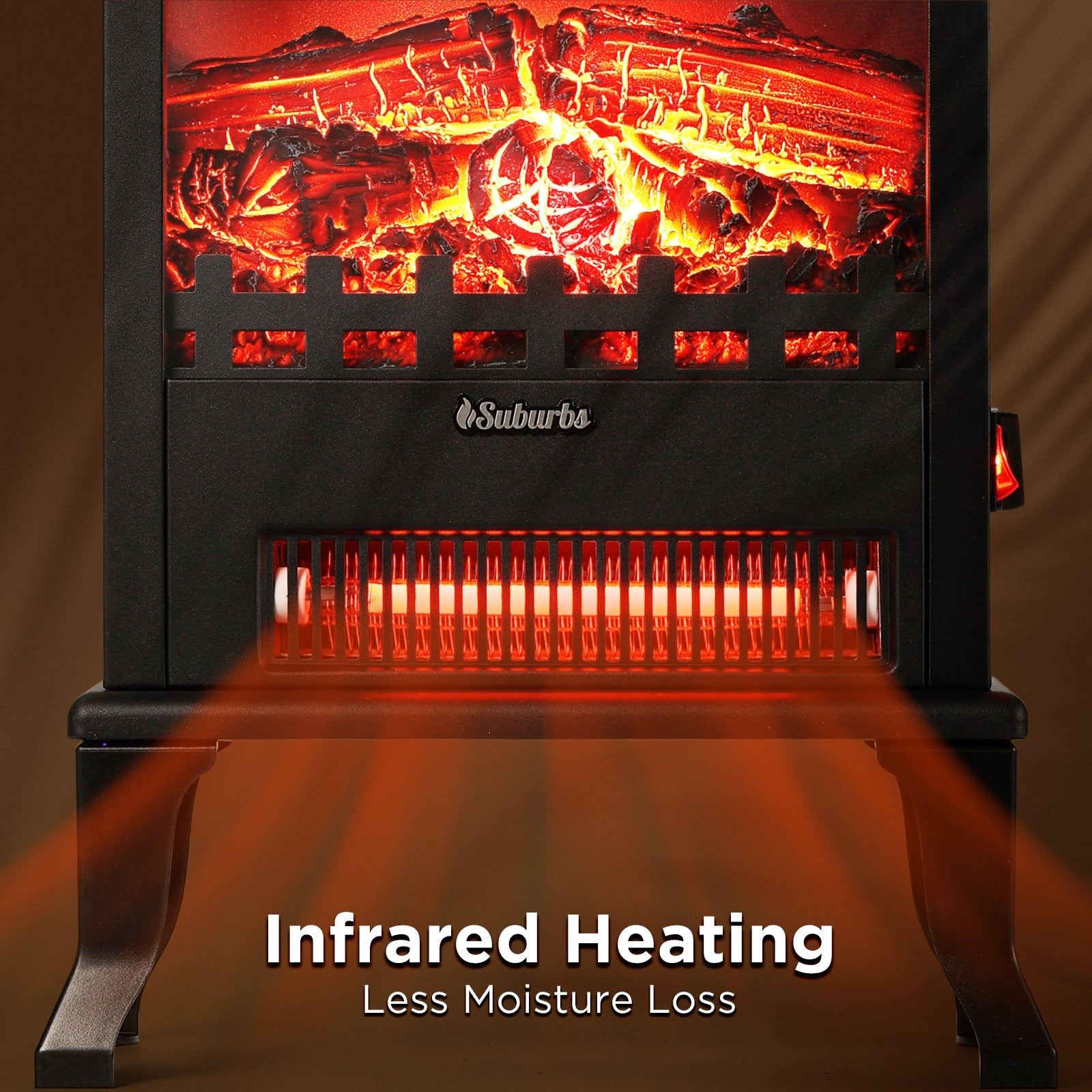 Suburbs TS17Q Electric Fireplace Stove Heater by TURBRO