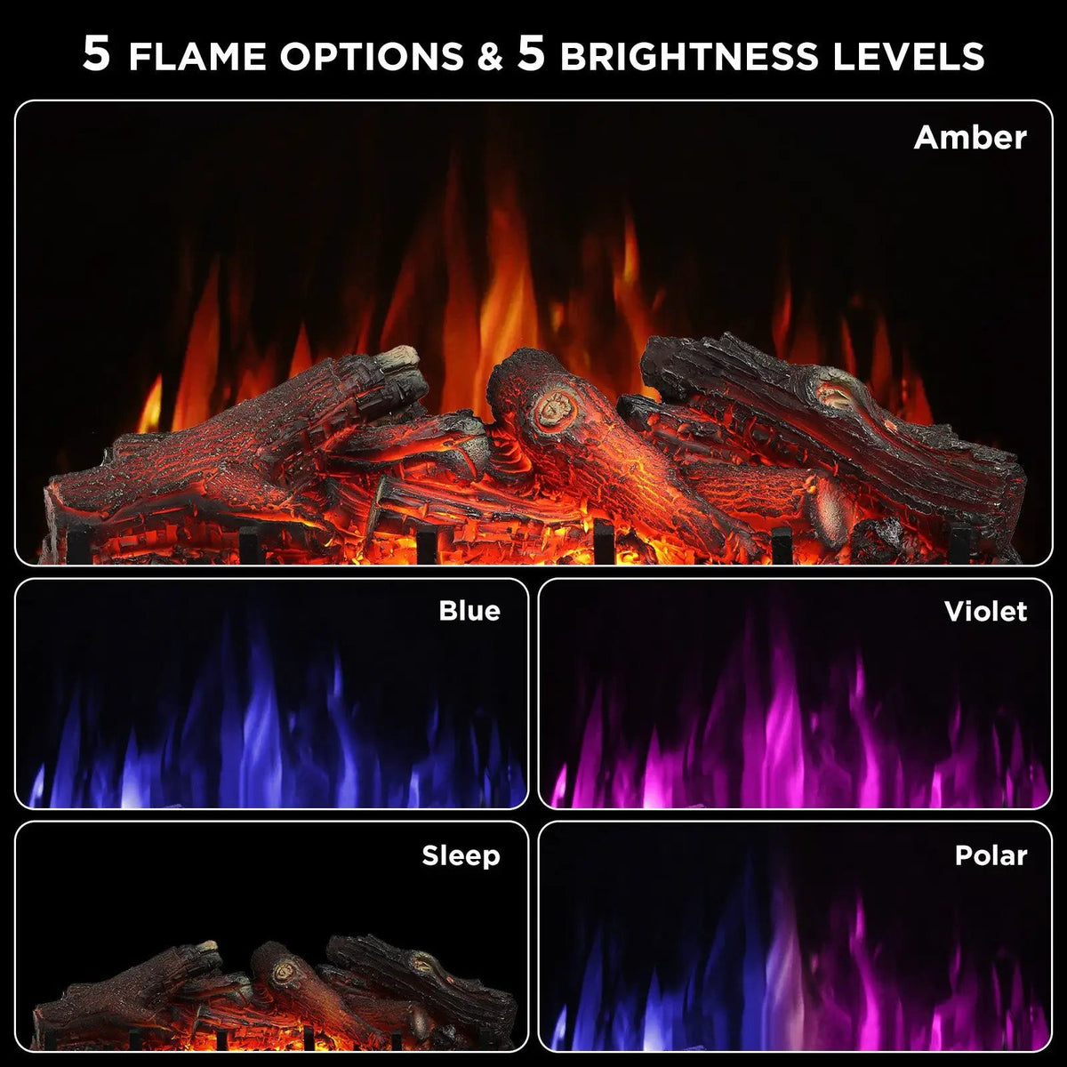 Eternal Flame EF30-PB Electric Fireplace Logs by TURBRO