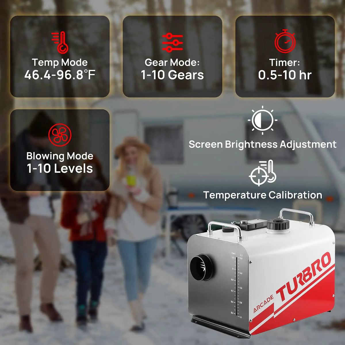 Arcade H8BP Diesel Heater, 8kW Triple Power, All-in-One Compact by TURBRO