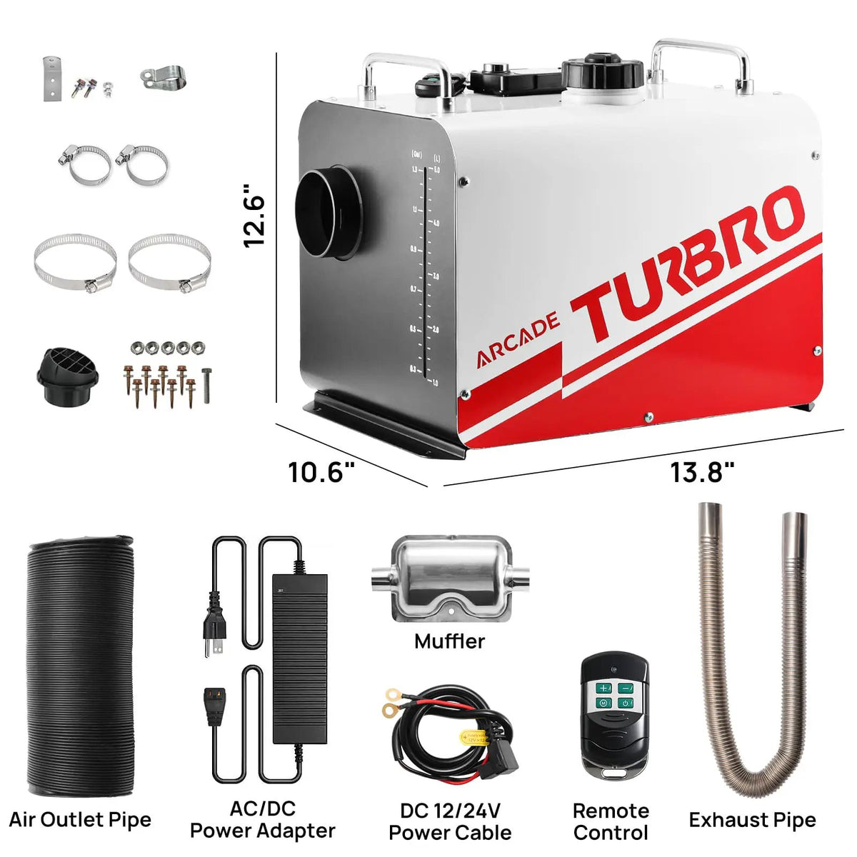 Arcade H8BP Diesel Heater, 8kW Triple Power, All-in-One Compact by TURBRO