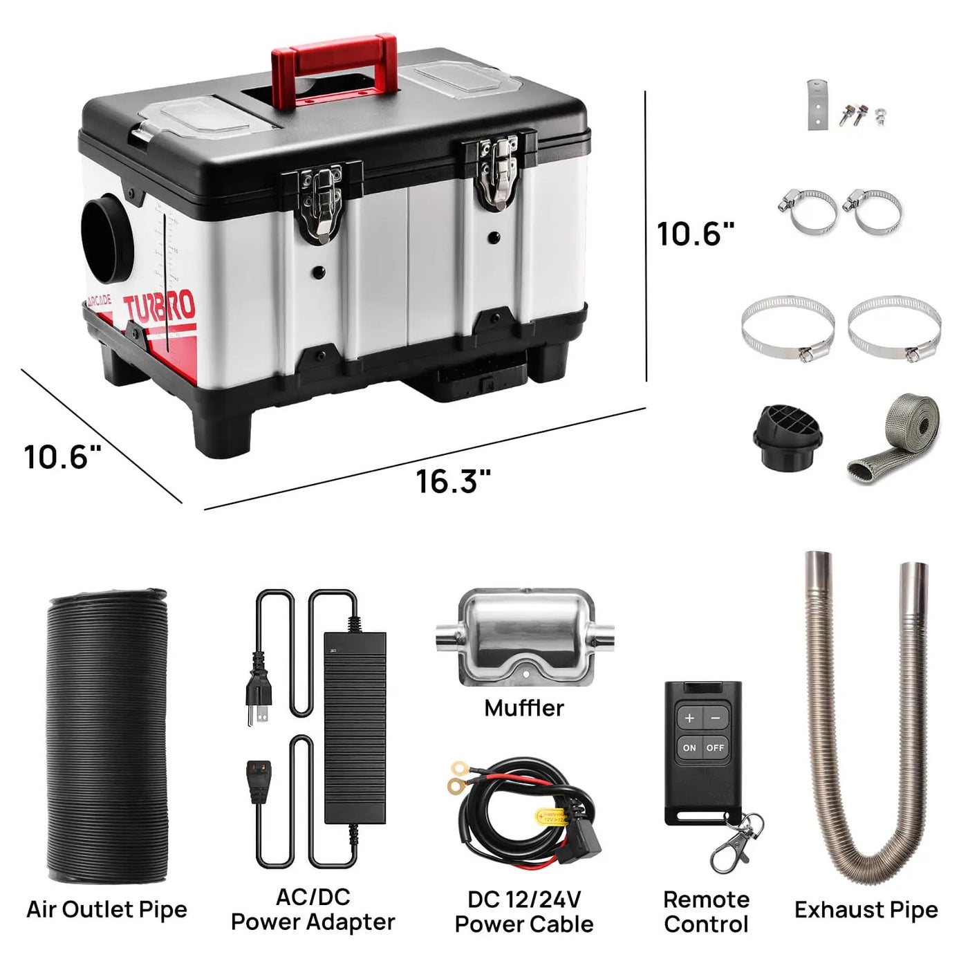 Arcade T8BP Diesel Heater, 9kW Triple Power, Toolbox Design by TURBRO