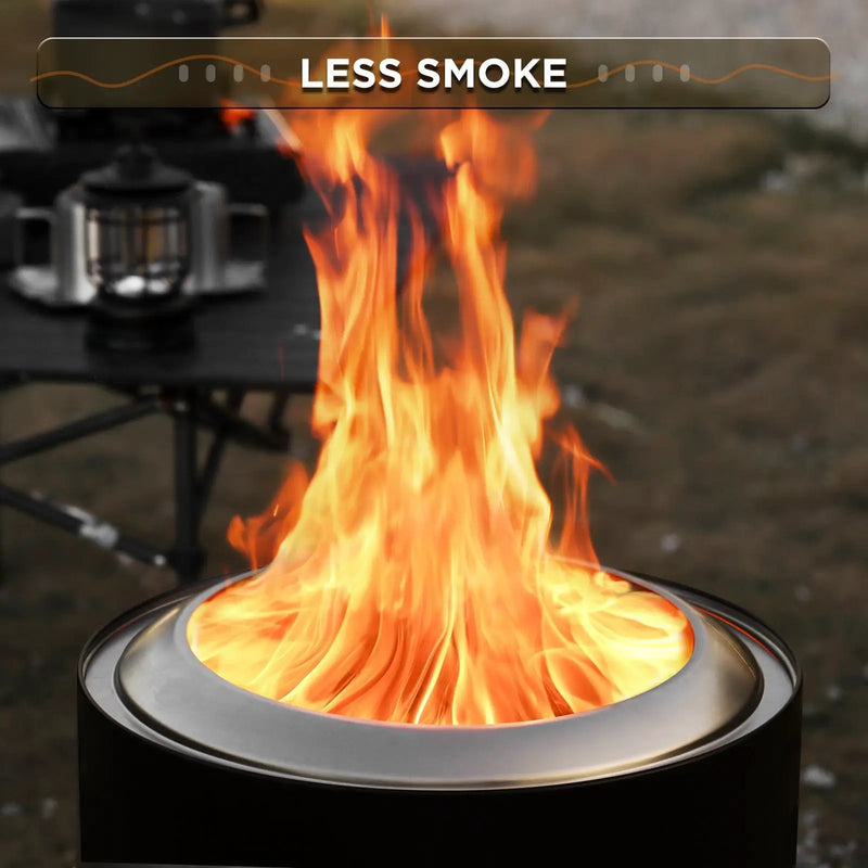 Pluto R19-PG Smokeless Outdoor Fire Pit - Painted Black by TURBRO