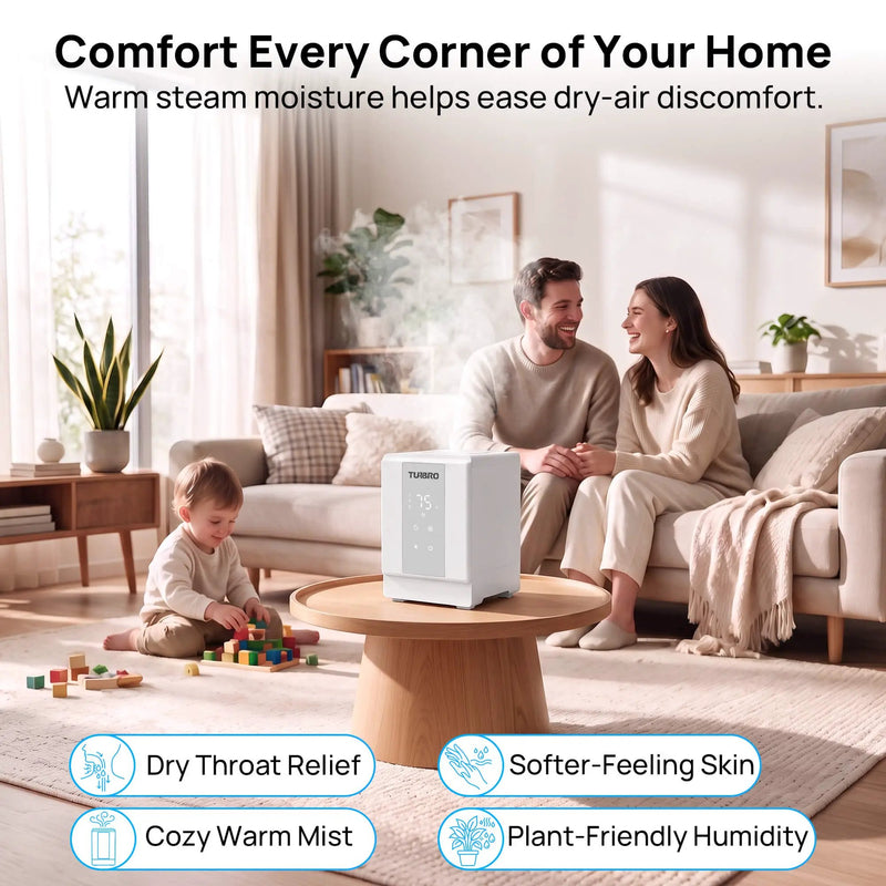 Greenland 4L Stainless Steel Steam Warm Mist Humidifier by TURBRO