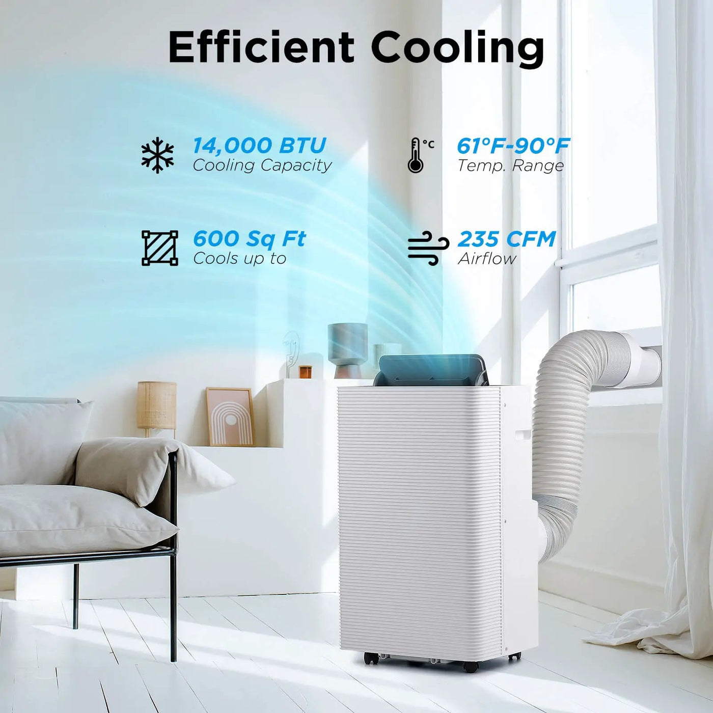 Finnmark 14,000 BTU WiFi Portable Air Conditioner by TURBRO