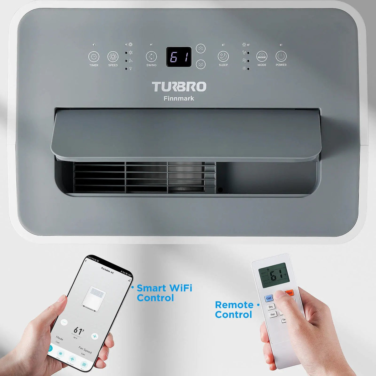 Finnmark 14,000 BTU WiFi Portable Air Conditioner by TURBRO