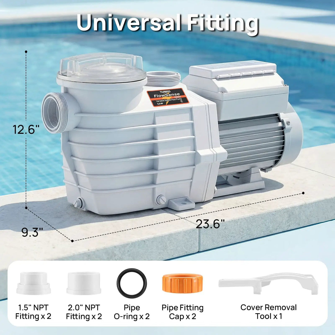 FlowSense Variable Speed Pool Pump, In/Above-Ground by TURBRO
