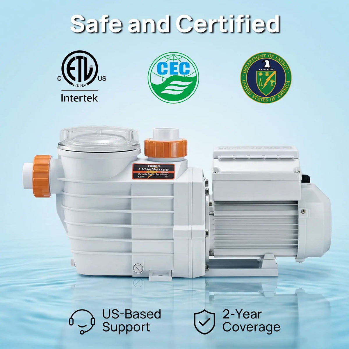 FlowSense Variable Speed Pool Pump, In/Above-Ground by TURBRO