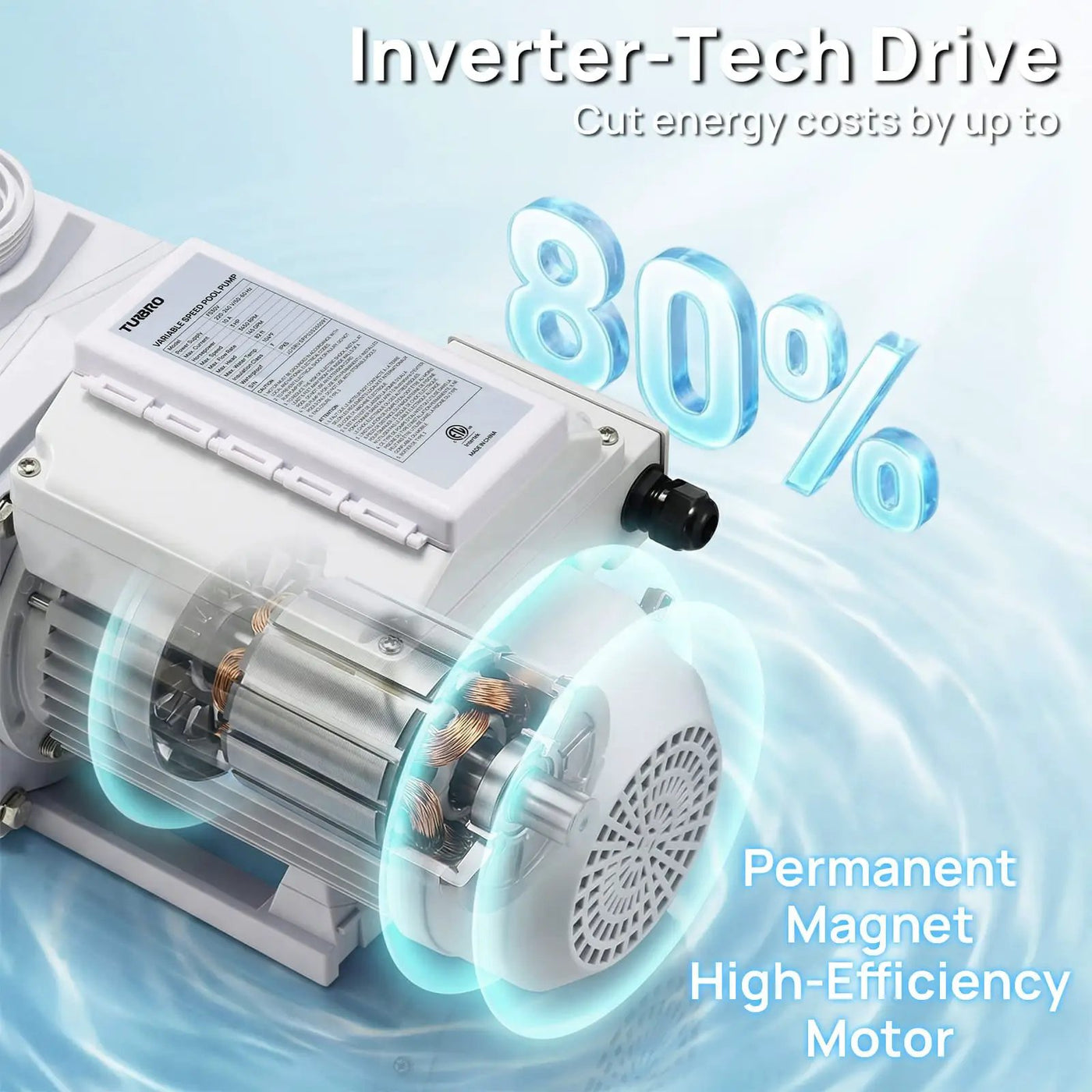FlowSense Variable Speed Pool Pump, In/Above-Ground by TURBRO