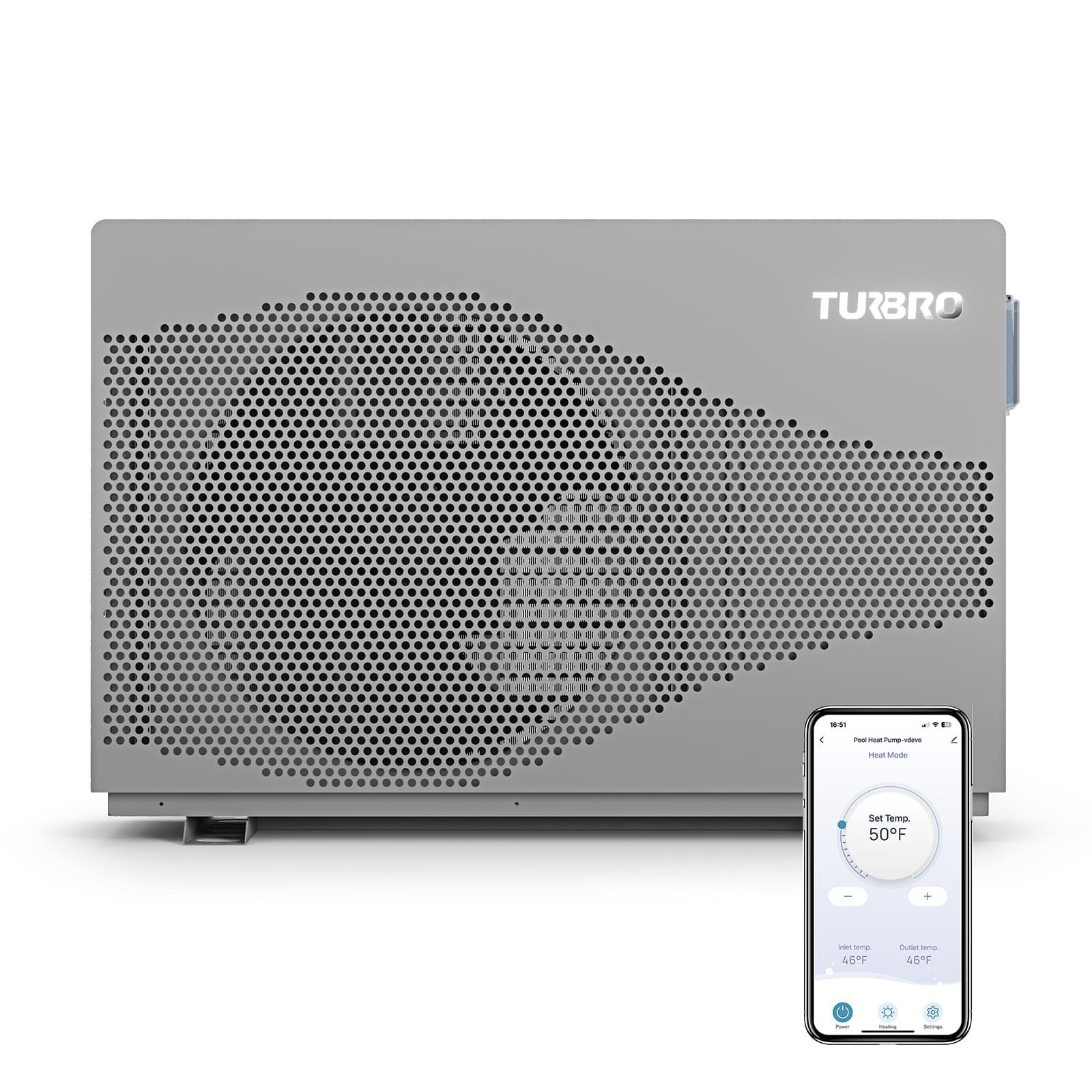 Beluga Inverter Pool Heat Pump, 33K/58K/100K BTU by TURBRO