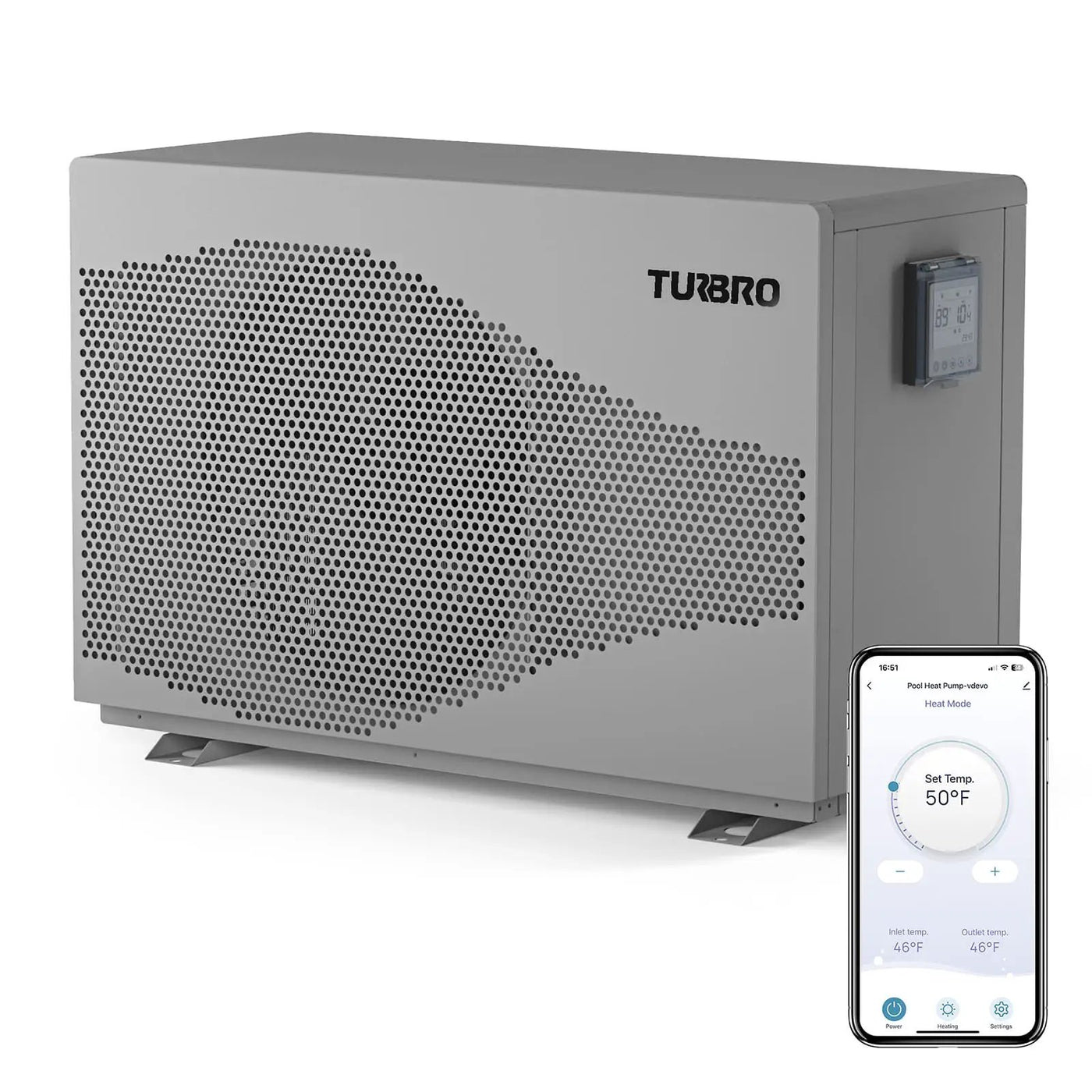Beluga Inverter Pool Heat Pump, 33K/58K/100K BTU by TURBRO