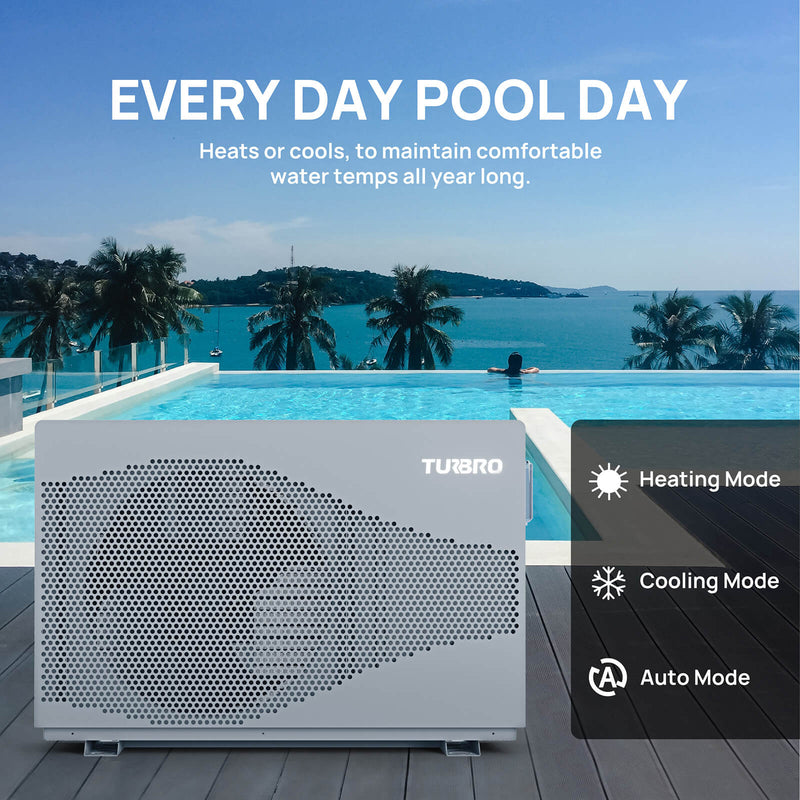Beluga Inverter Pool Heat Pump, 33K/58K/100K BTU by TURBRO
