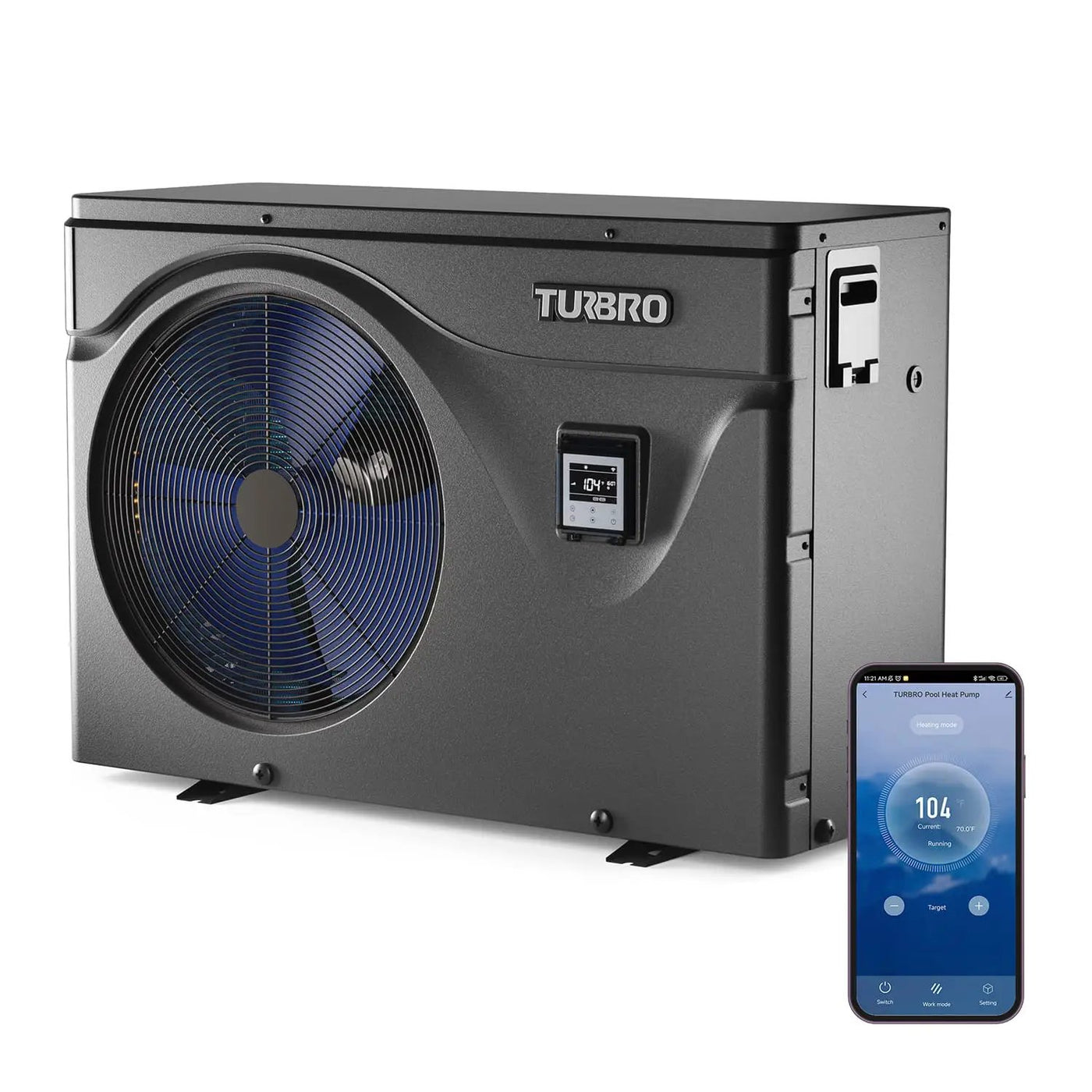 Beluga Inverter Pool Heat Pump, 50K/75K BTU by TURBRO