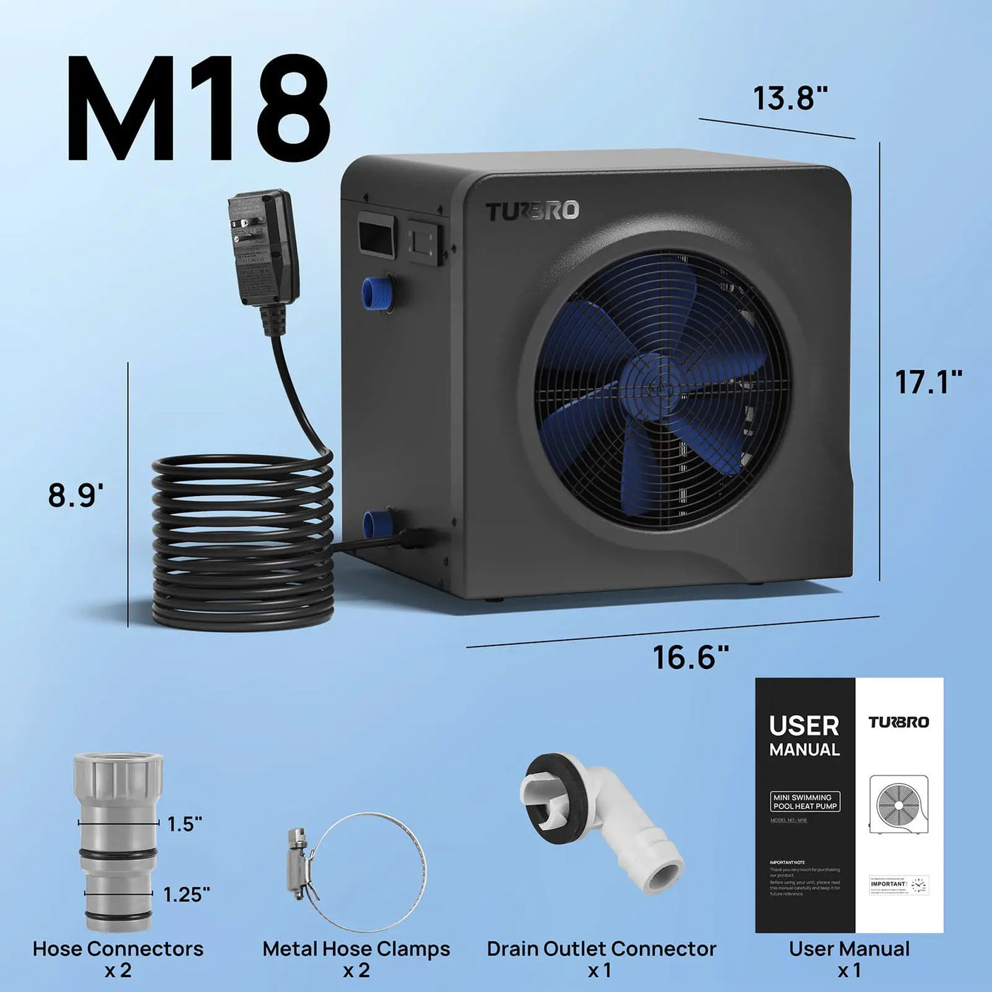 Manatee Pool Heat Pump, 18K BTU by TURBRO