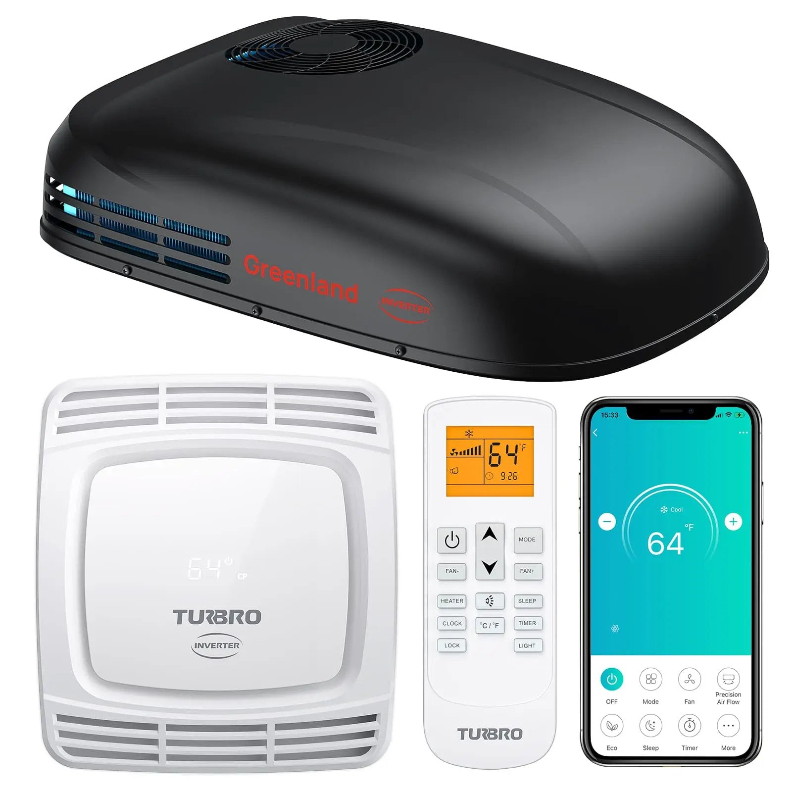 Greenland 13,500 BTU Inverter Rooftop RV Air Conditioner by TURBRO