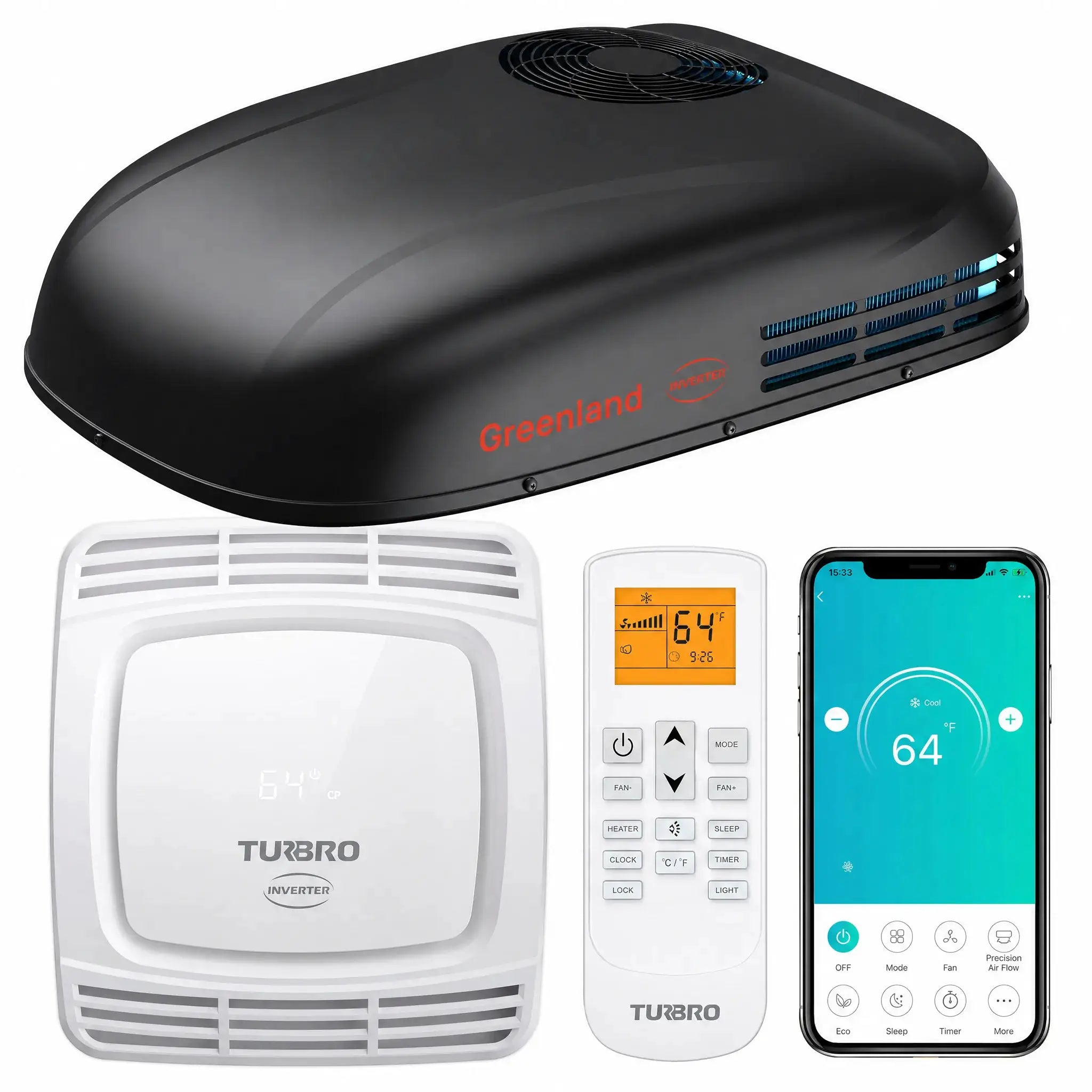 Greenland 3,600W 220-240V Inverter RV Air Conditioner (European Version) by TURBRO