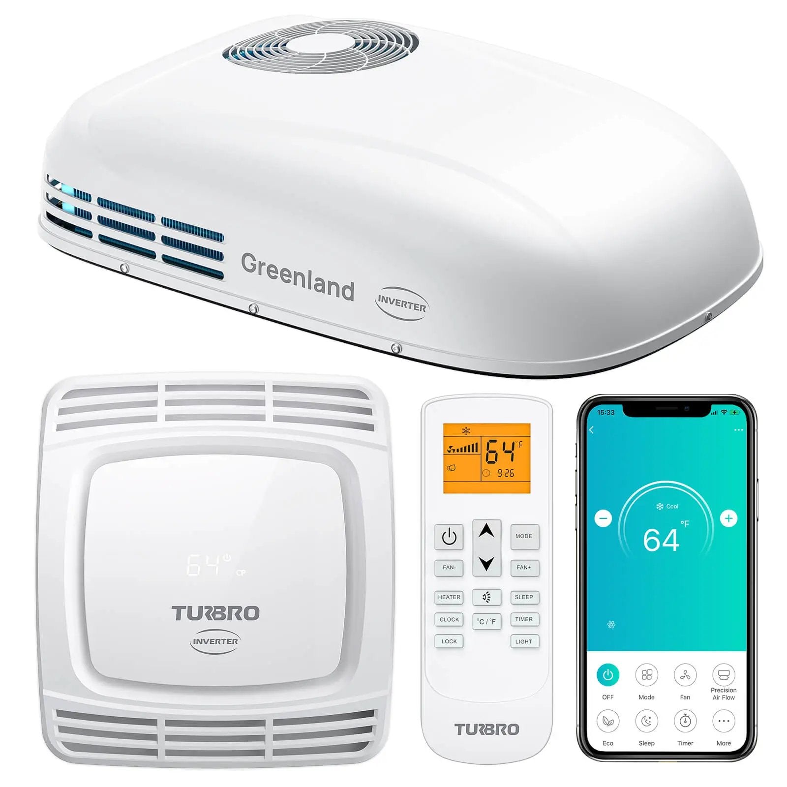 Greenland 13,500 BTU Inverter Rooftop RV Air Conditioner by TURBRO
