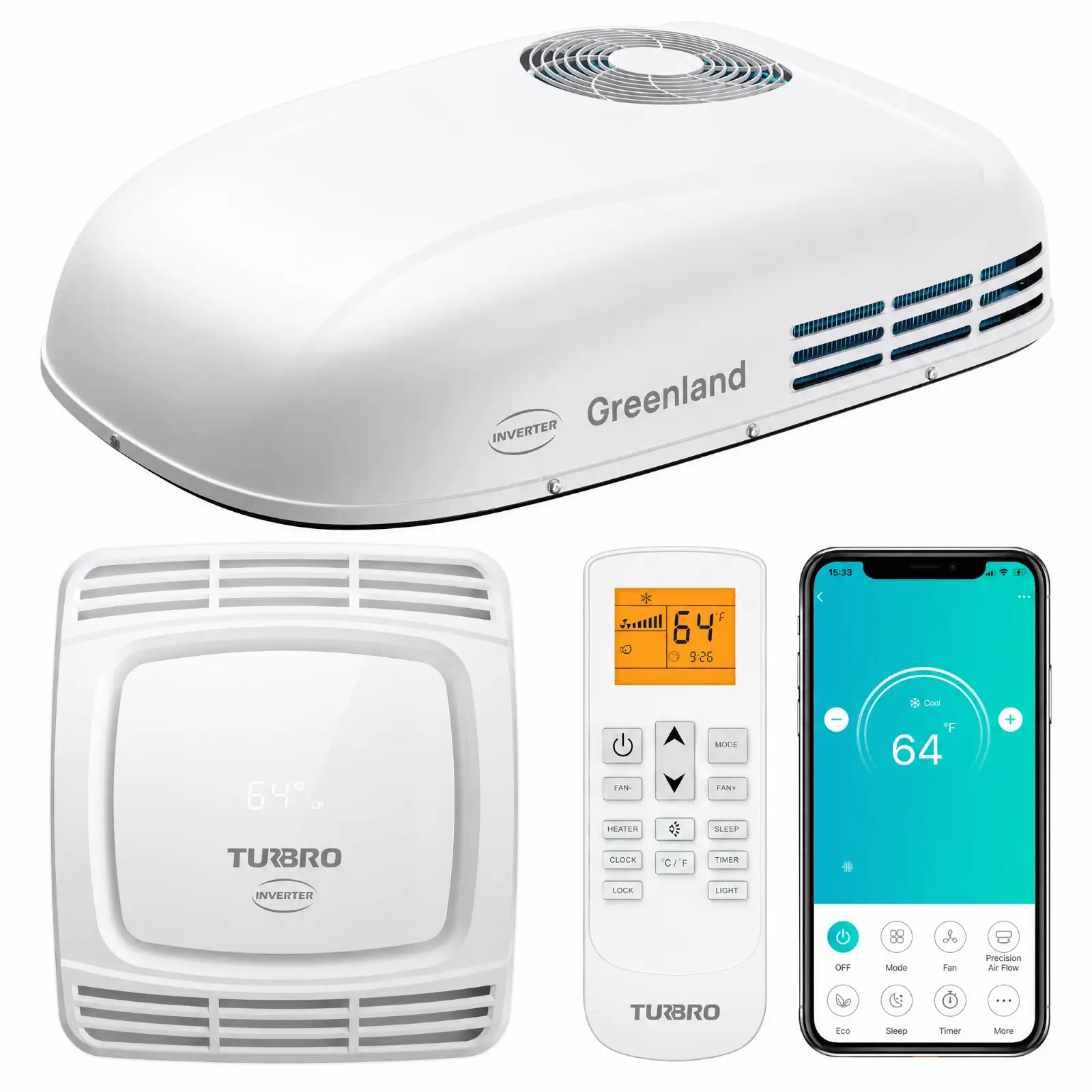 Greenland 3,600W 220-240V Inverter RV Air Conditioner (European Version) by TURBRO