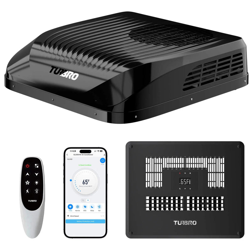 Greenland 9,000 BTU 12V DC Inverter Rooftop RV Air Conditioner by TURBRO