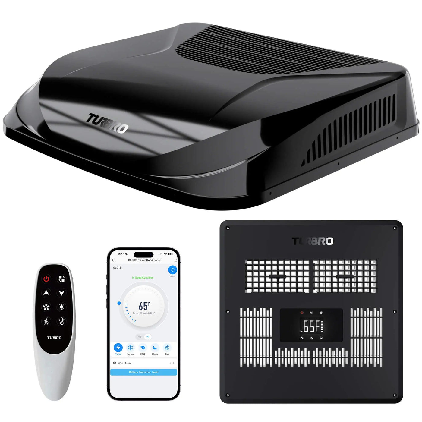 Greenland 12,000 BTU 12V DC Inverter Rooftop RV Air Conditioner by TURBRO