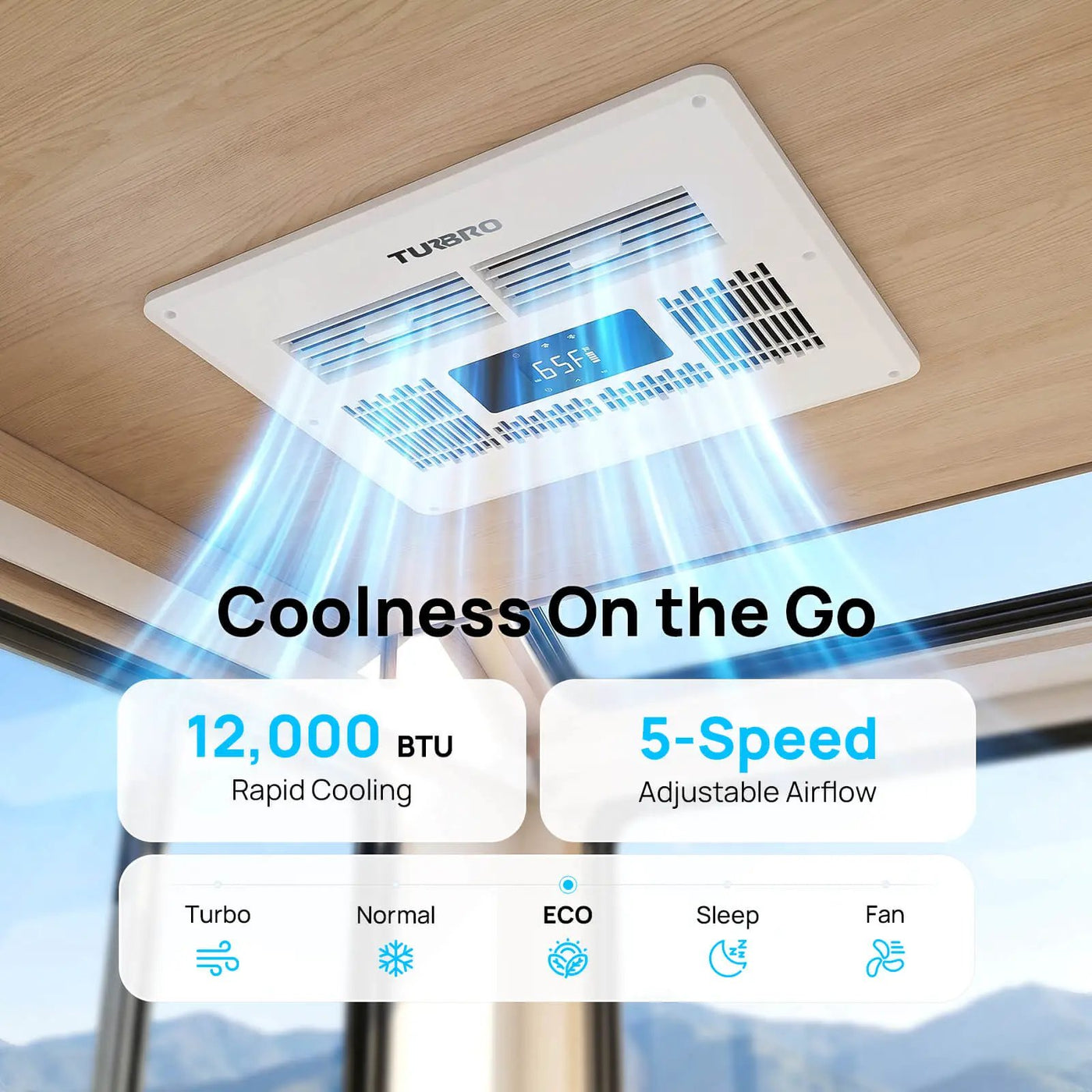 Greenland 12,000 BTU 12V DC Inverter Rooftop RV Air Conditioner by TURBRO