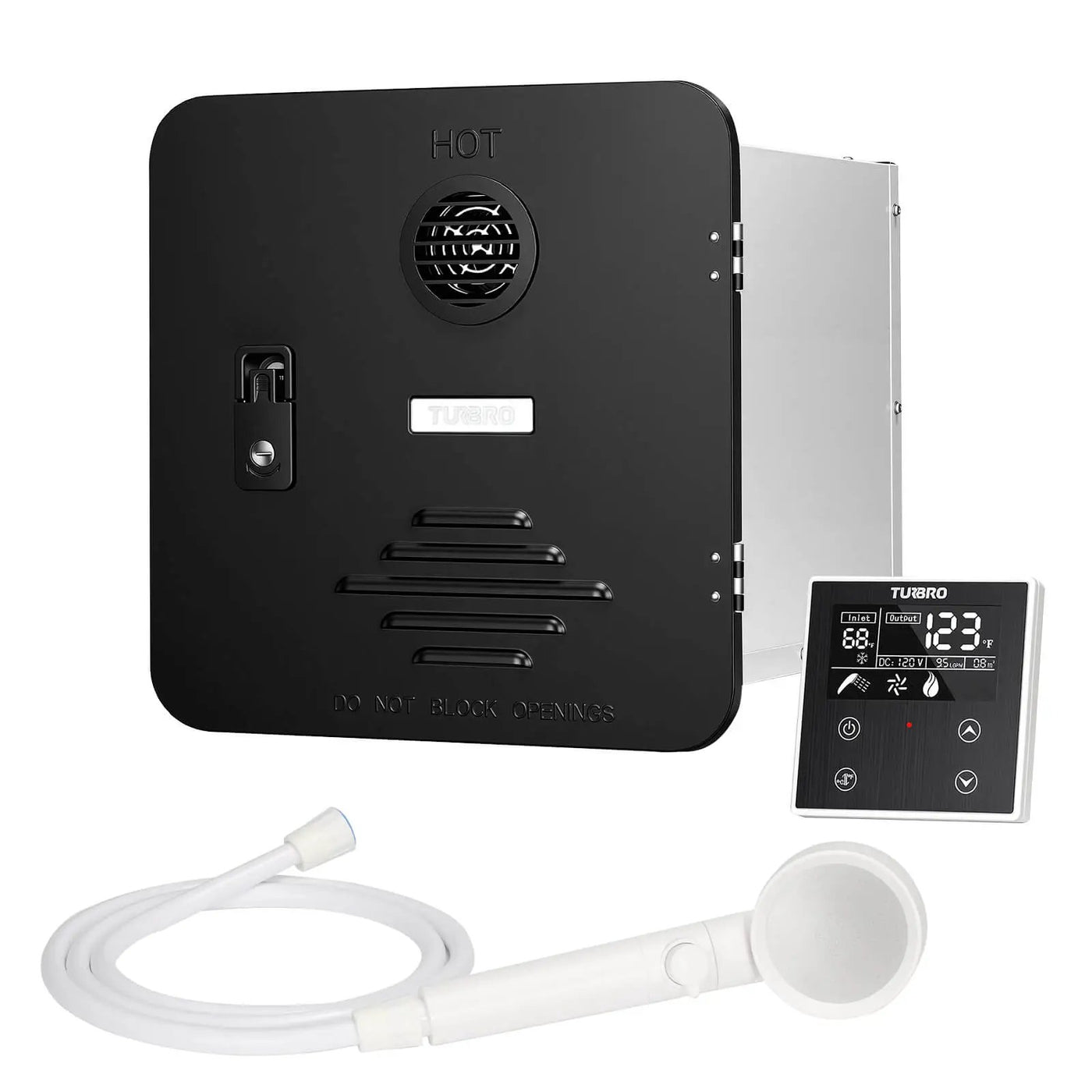 Rotorua 65K BTU RV Tankless Propane Water Heater with Door by TURBRO