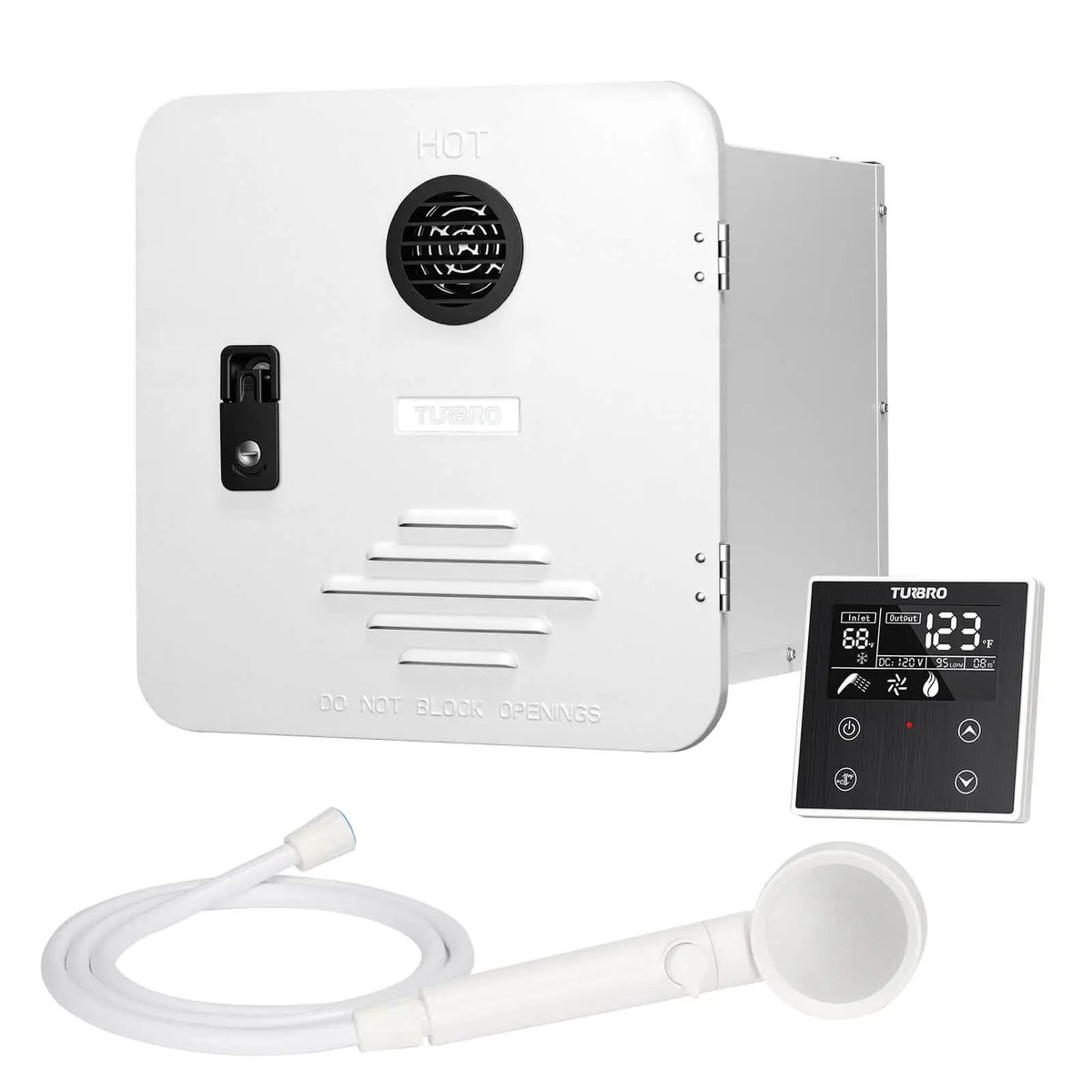 Rotorua 65K BTU RV Tankless Propane Water Heater with Door by TURBRO