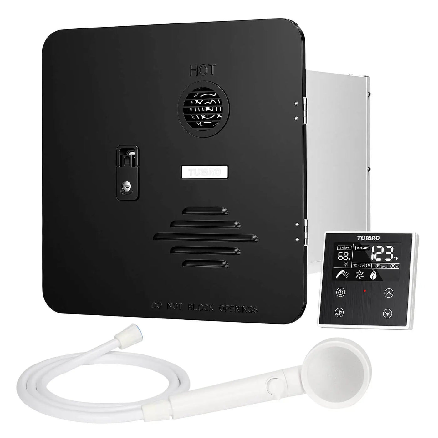 Rotorua 65K BTU RV Tankless Propane Water Heater with Door by TURBRO