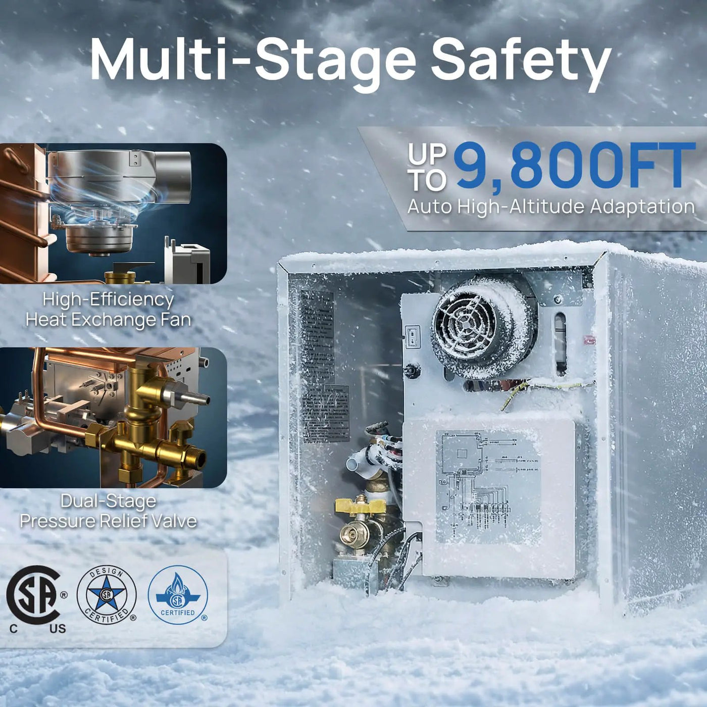 Rotorua 65K BTU RV Tankless Propane Water Heater with Door by TURBRO