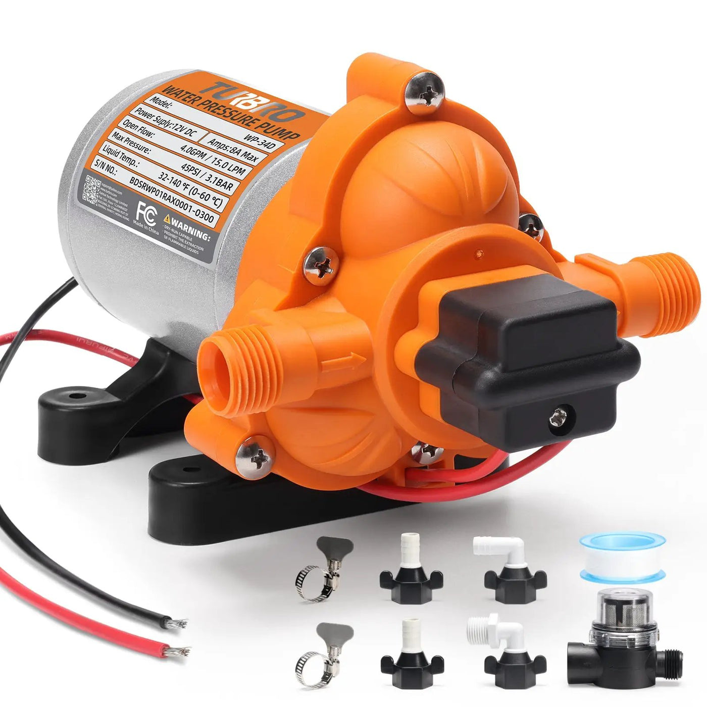 Rotorua RV Diaphragm Water Pressure Pump by TURBRO