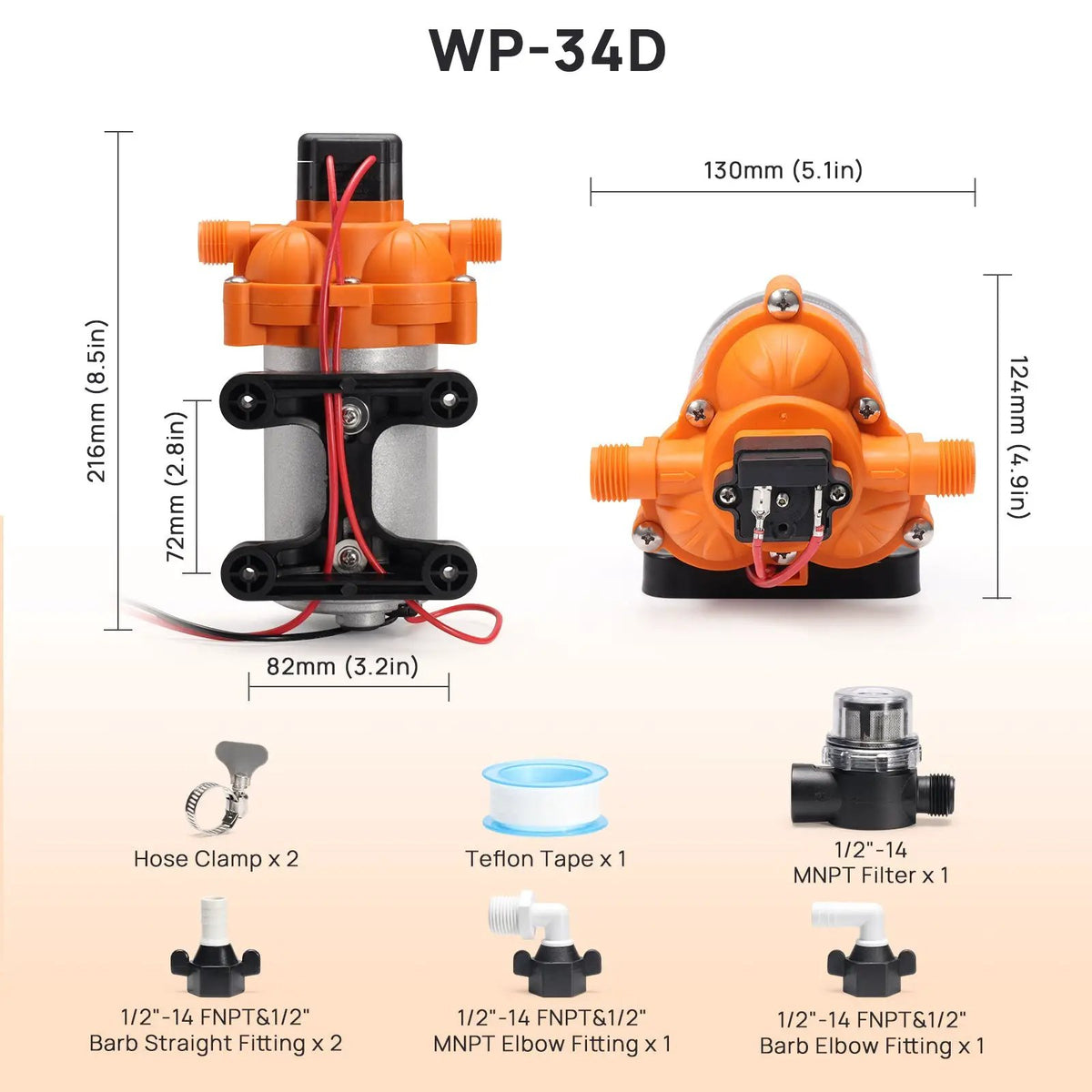 Rotorua RV Diaphragm Water Pressure Pump by TURBRO