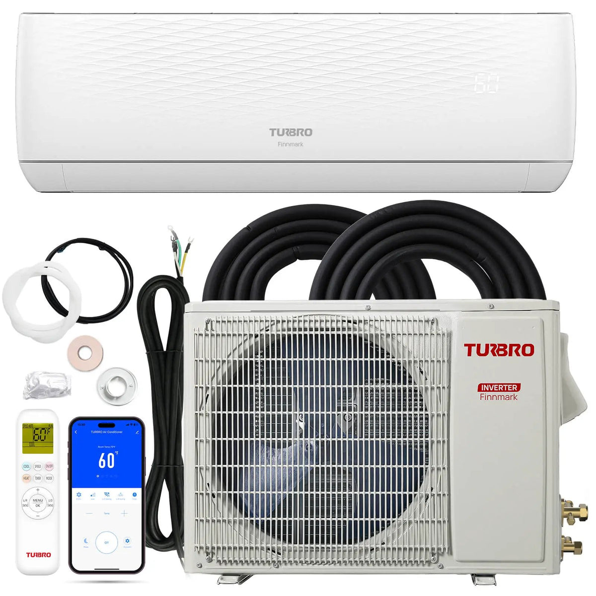 Finnmark 12,000 BTU Single Zone Mini Split AC (R32) by TURBRO