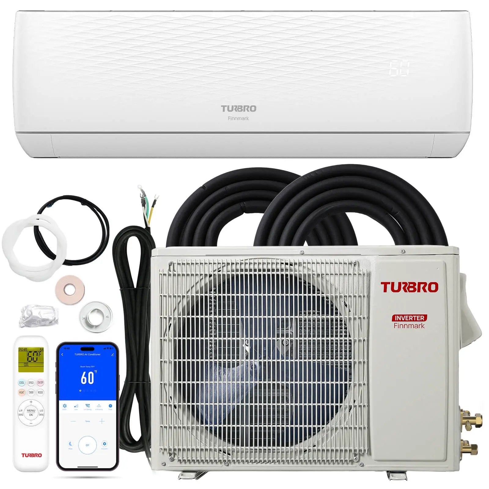 Finnmark 12,000 BTU Single Zone Mini Split AC (R32) by TURBRO