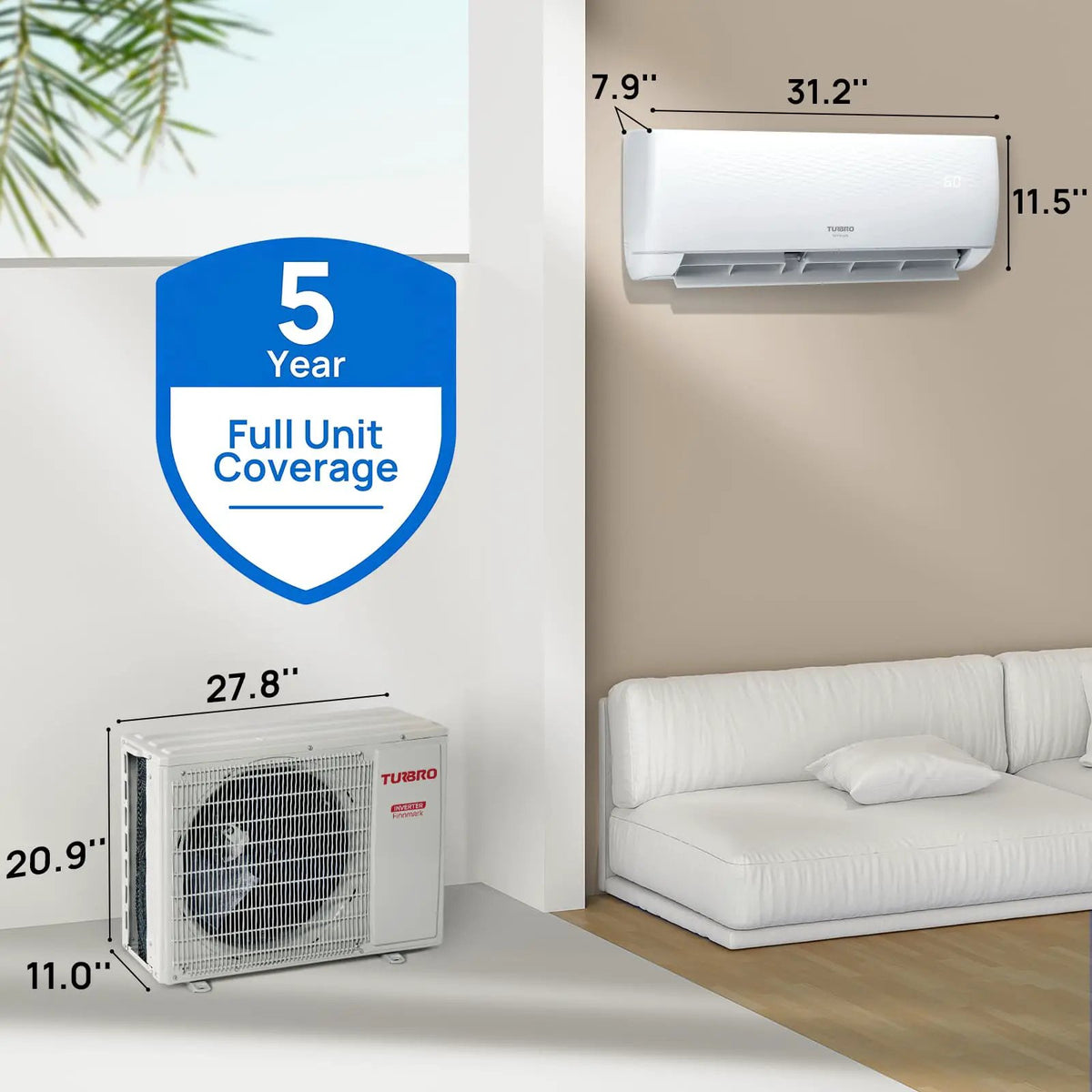 Finnmark 9,000 BTU Single Zone Mini Split AC (R32) by TURBRO