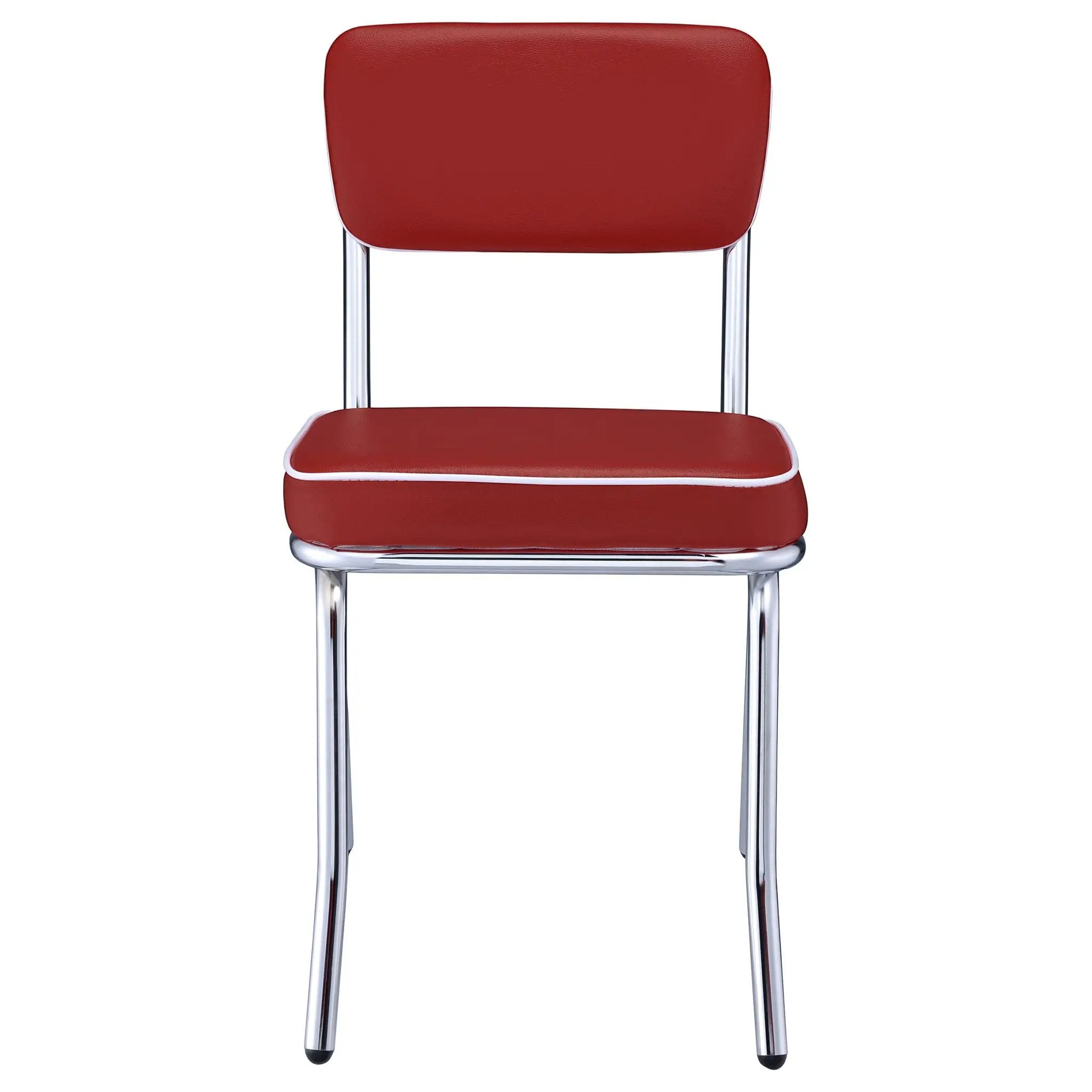 Retro Upholstered Dining Side Chair Red (Set of 2) by Unique Piece Furniture