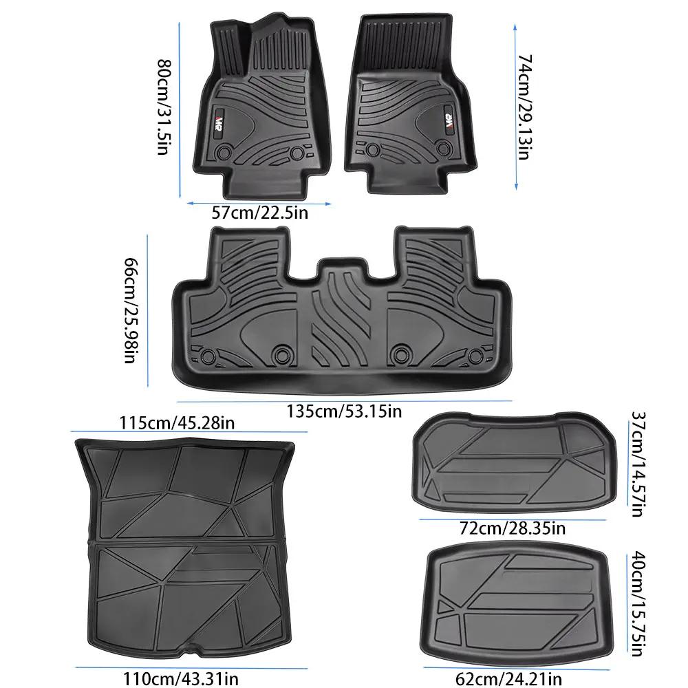 All-Weather TPE Floor Mats for Tesla Model Y 2021-2022 by HouseOfZazla