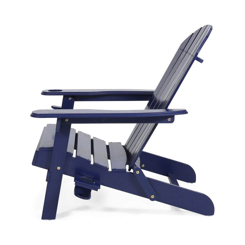 Zenithia Outdoor Foldable Adirondack Chair with 2 Cup Holders by HouseOfZazla