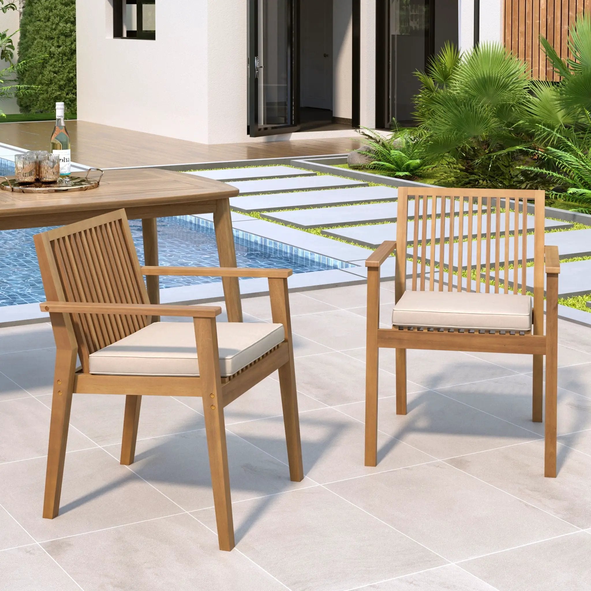 Patio Dining Chair, Comfortable Waterproof Seating (Set of 2) by HouseOfZazla