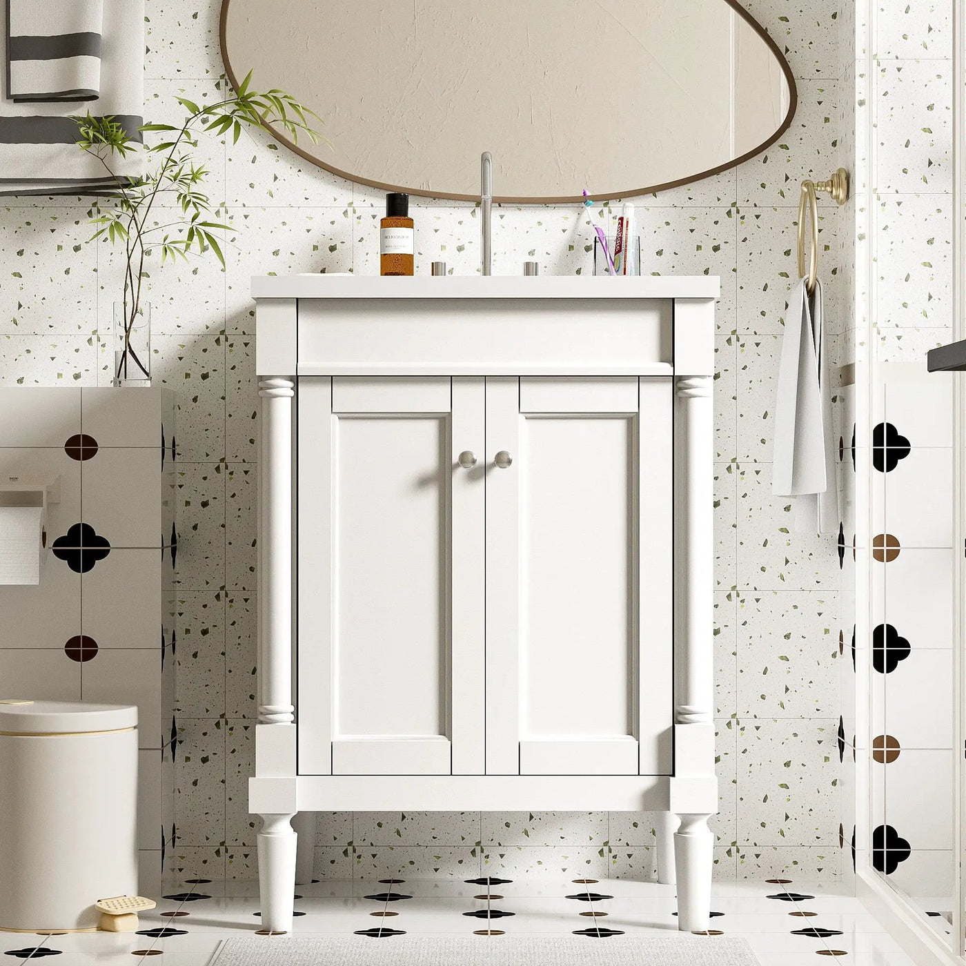 Bathroom Vanity With Top Sink, 2 Tier Storage Cabinet by HouseOfZazla
